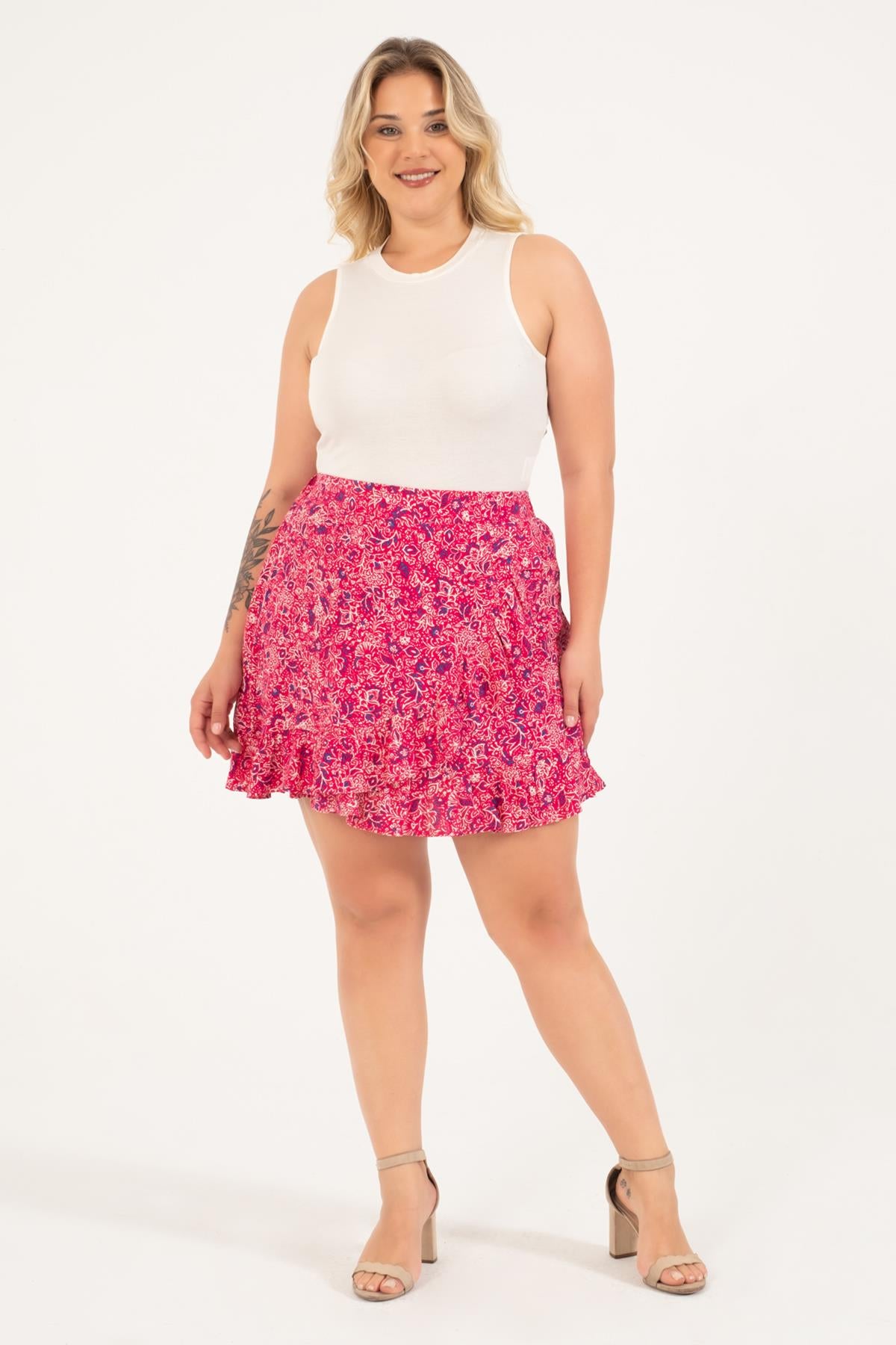 Beli Lastikli Fırfırlı Şort Etek