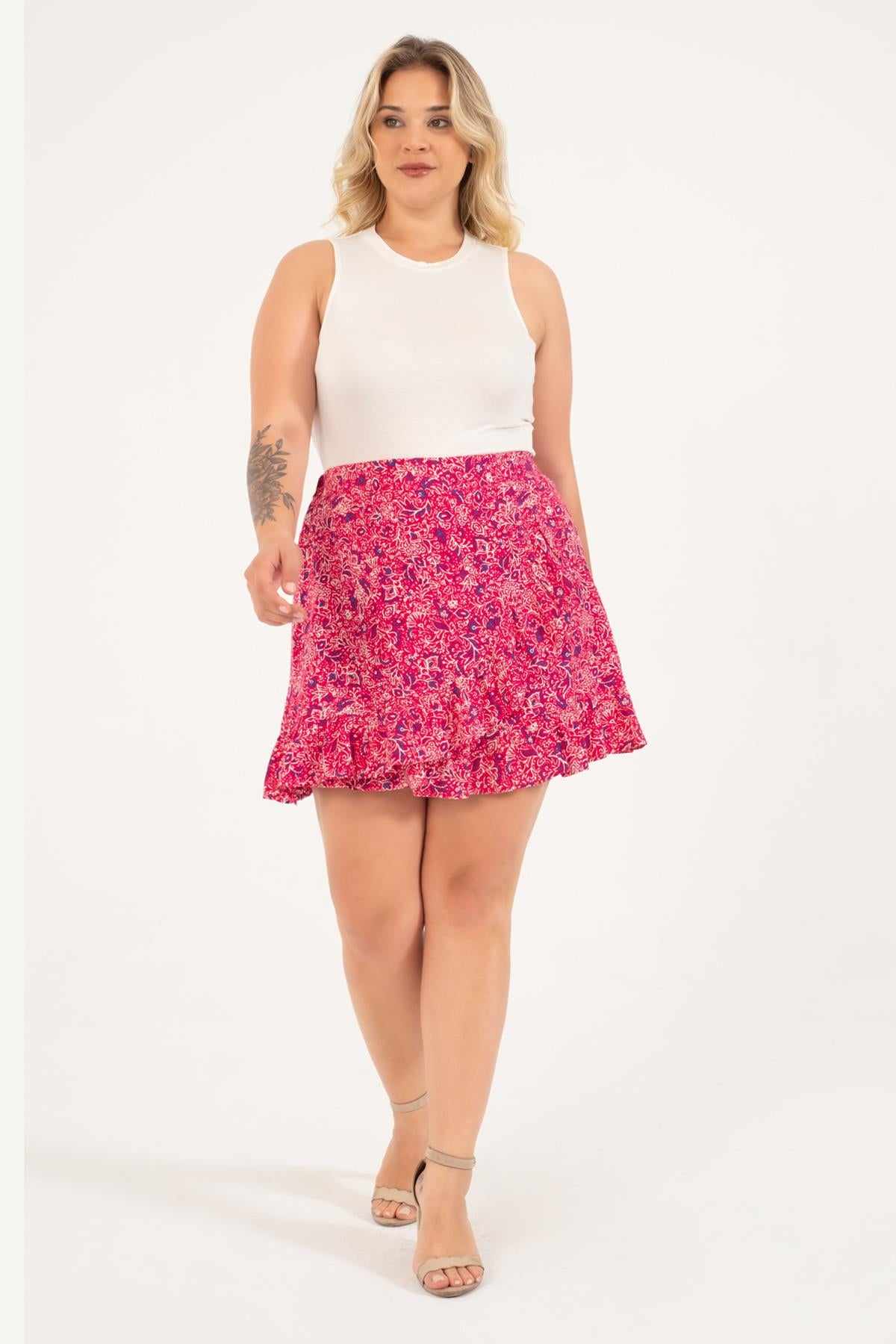 Beli Lastikli Fırfırlı Şort Etek