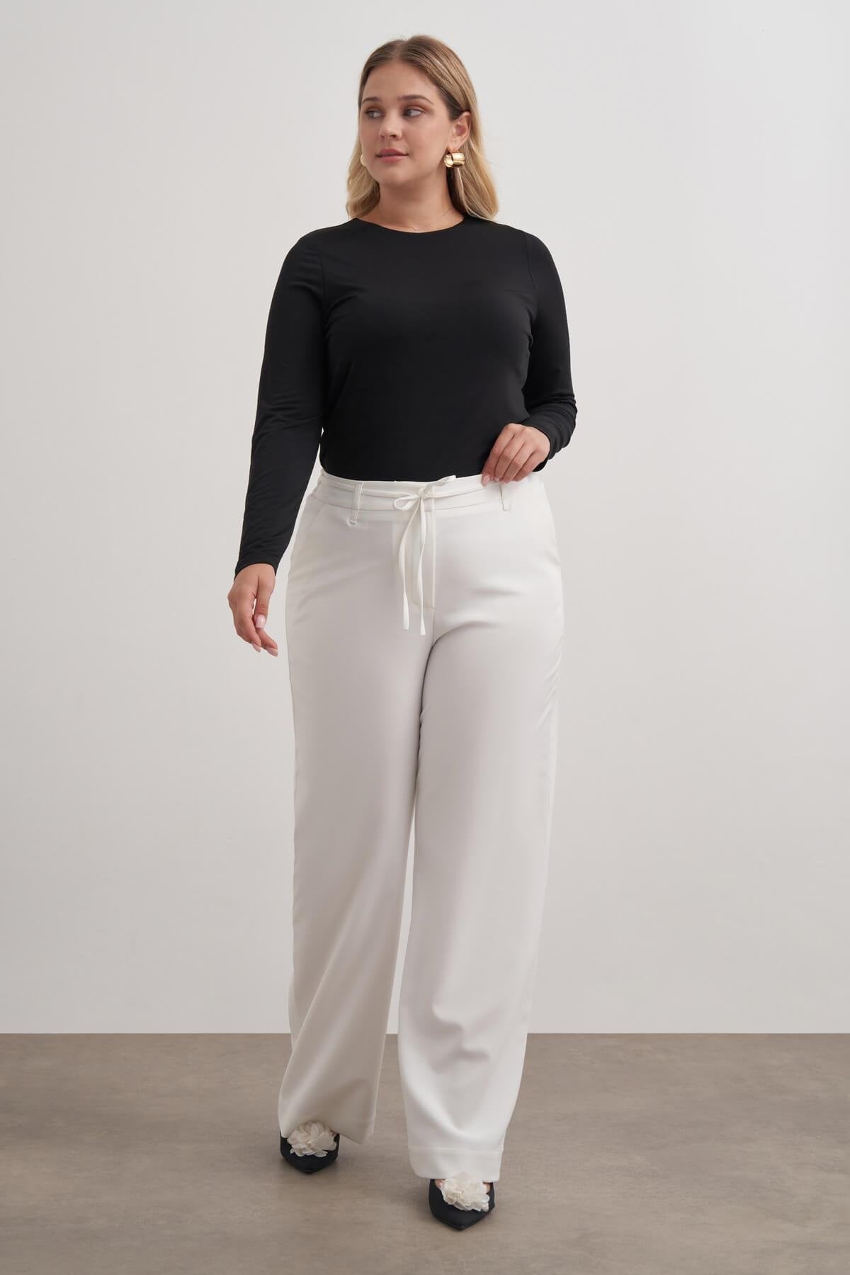 Beli Lastikli Geniş Paça Pantolon