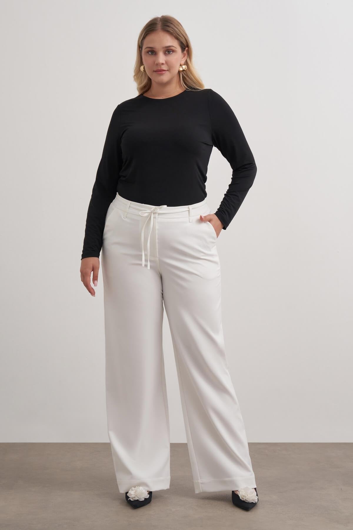 Beli Lastikli Geniş Paça Pantolon