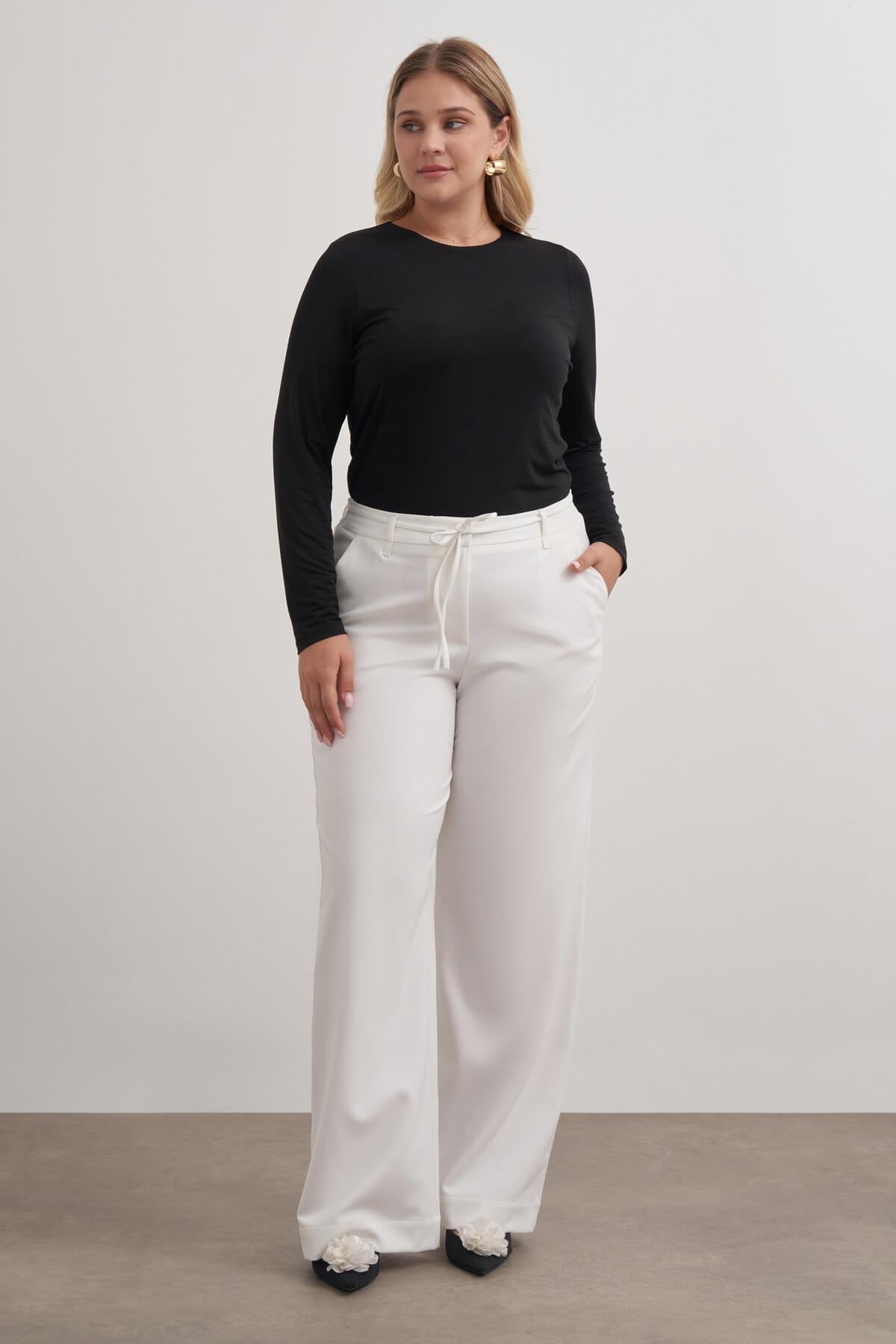 Beli Lastikli Geniş Paça Pantolon