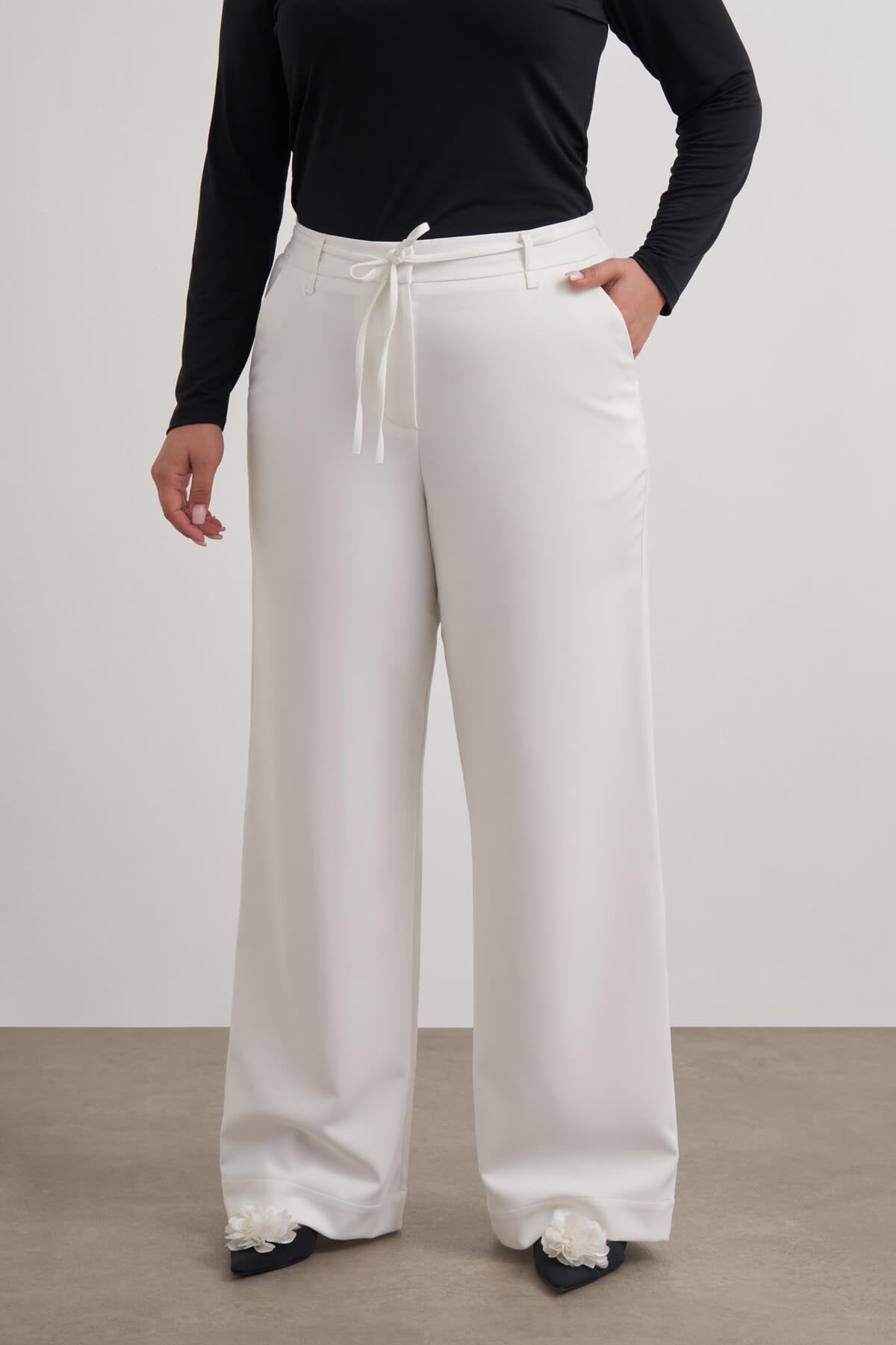 Beli Lastikli Geniş Paça Pantolon