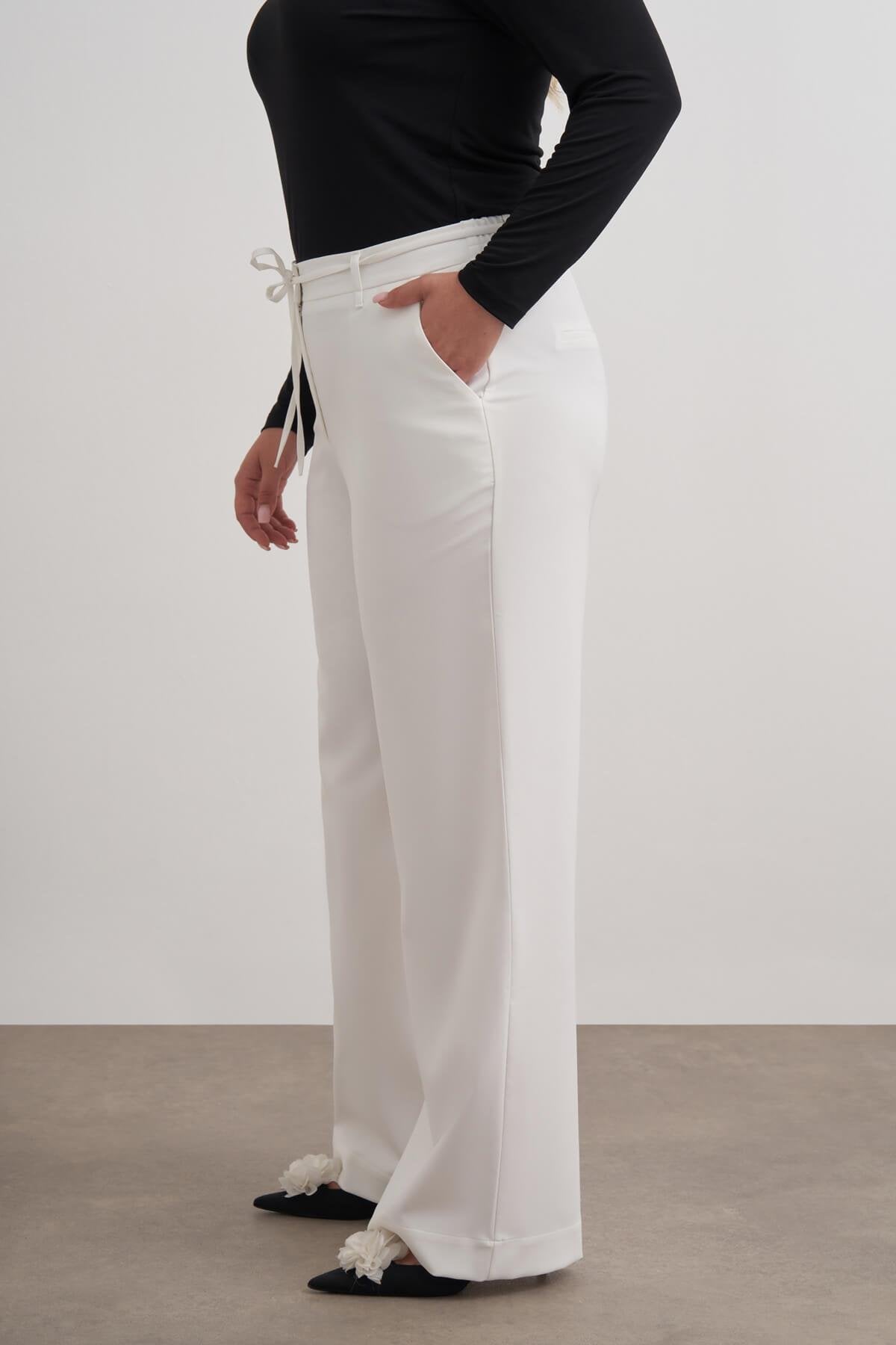 Beli Lastikli Geniş Paça Pantolon