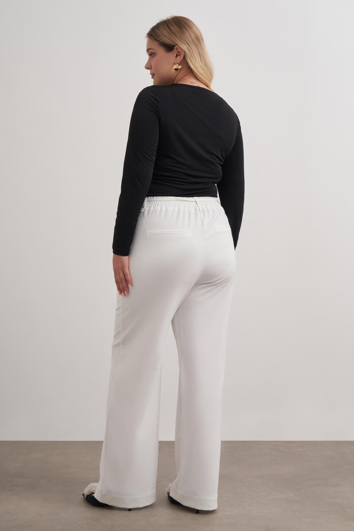 Beli Lastikli Geniş Paça Pantolon