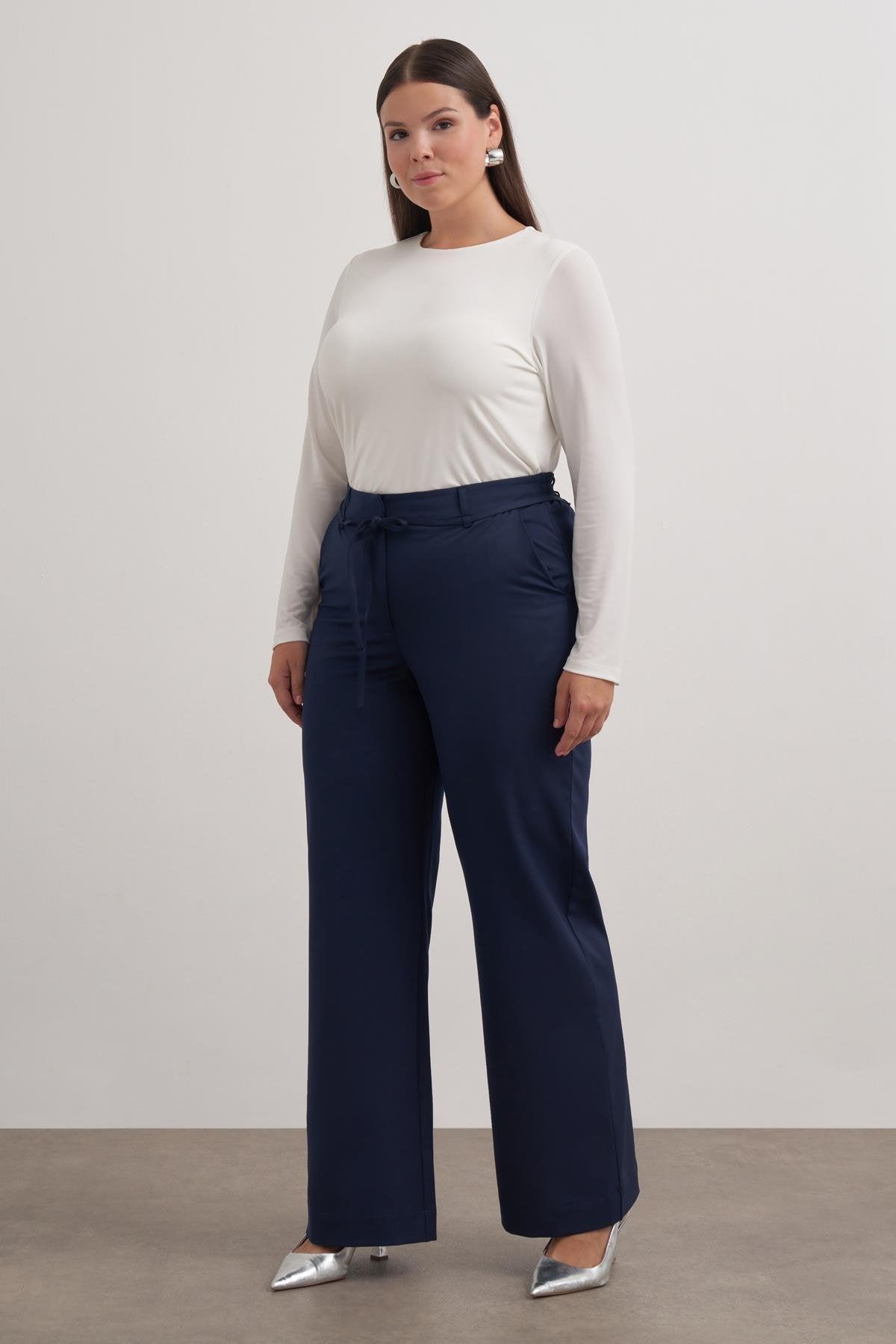 Beli Lastikli Geniş Paça Pantolon