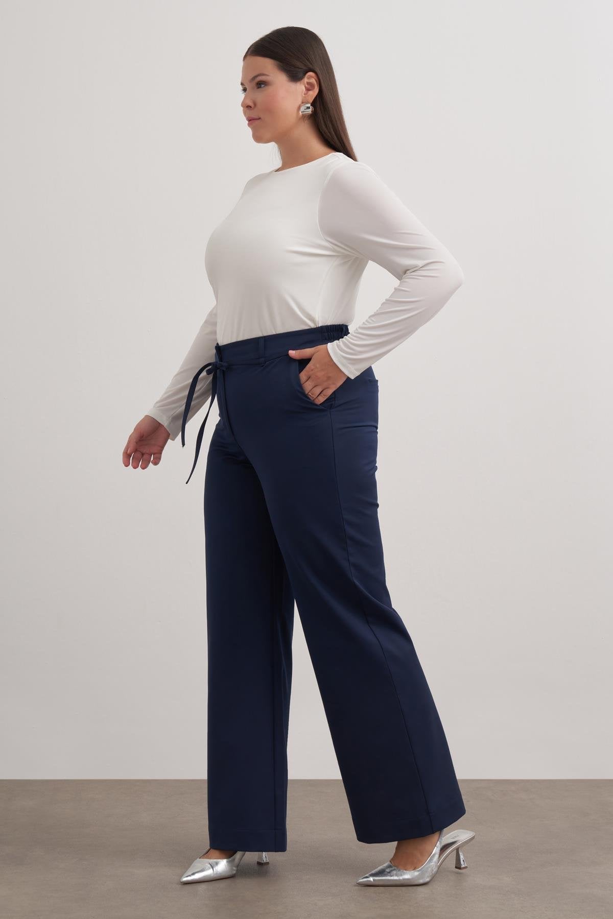 Beli Lastikli Geniş Paça Pantolon