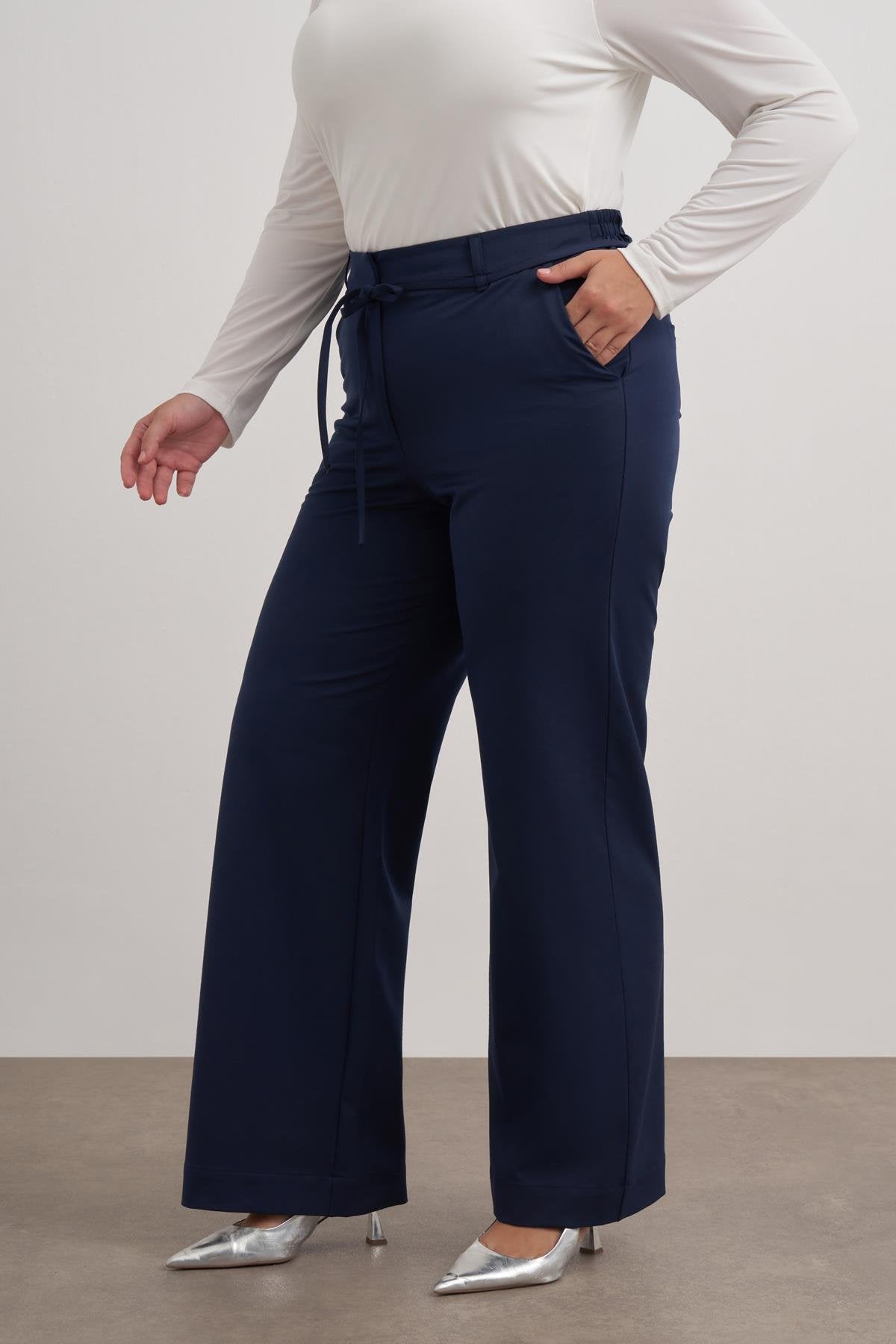 Beli Lastikli Geniş Paça Pantolon