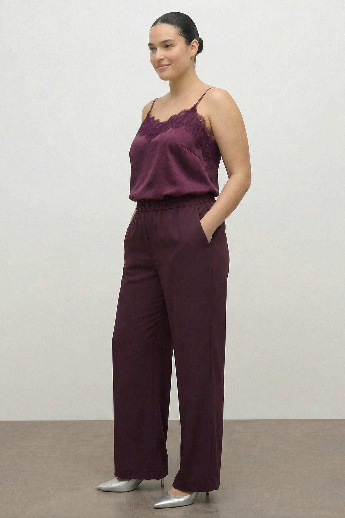 Beli Lastikli Geniş Paça Pantolon