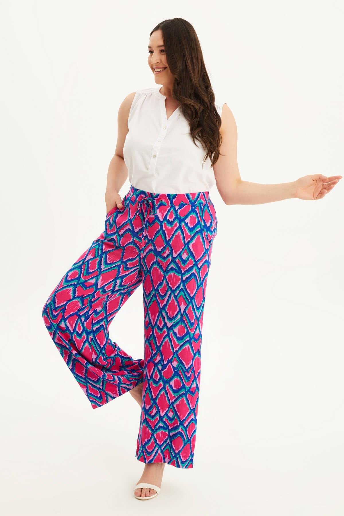 Beli Lastikli Geniş Paçalı Pantolon