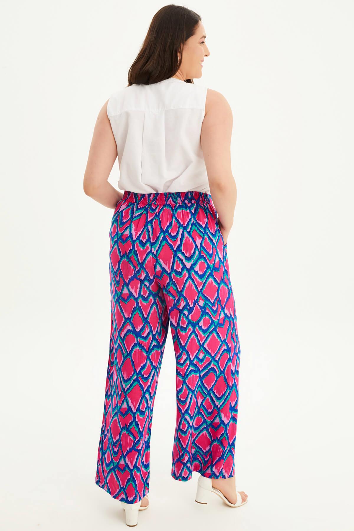 Beli Lastikli Geniş Paçalı Pantolon