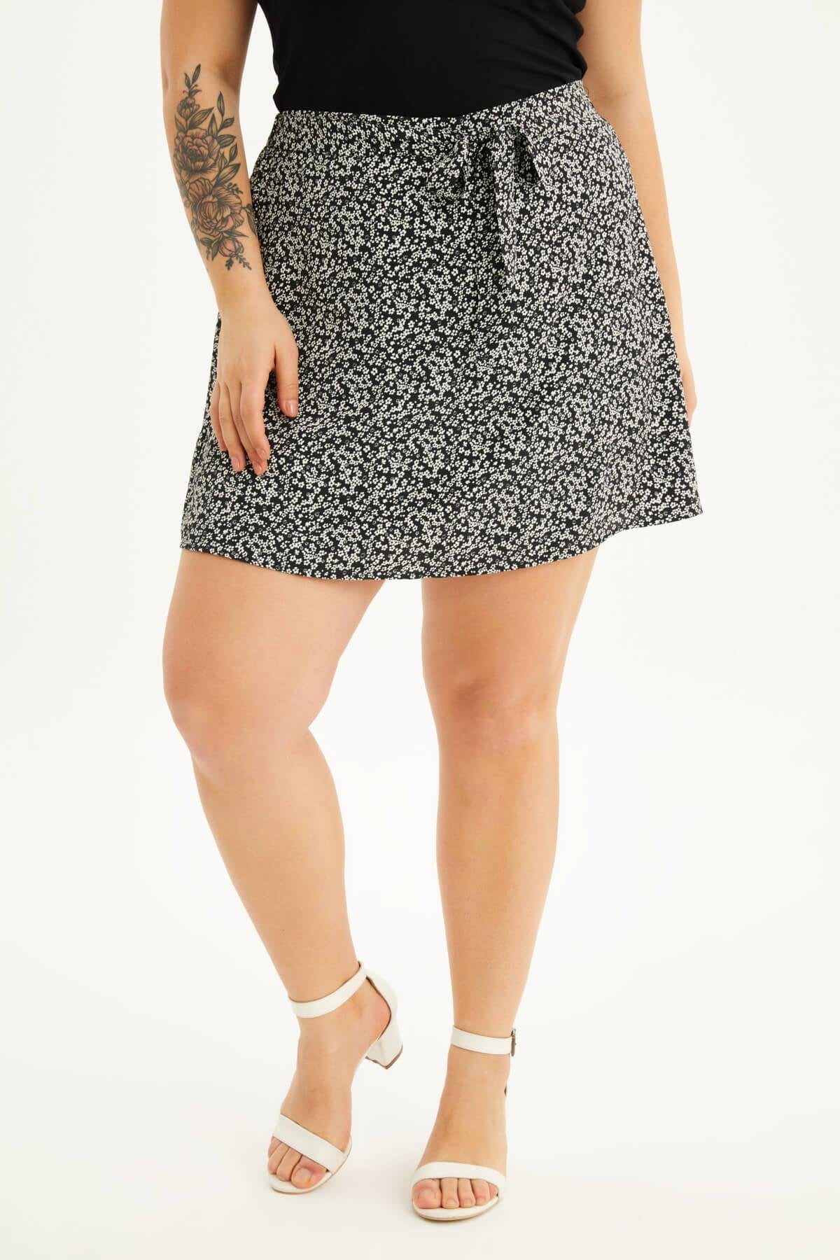 Beli Lastikli Kuşaklı Şort Etek