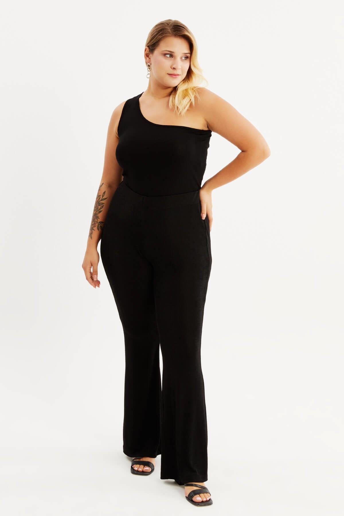 Buzzy Beli Lastikli İspanyol Paça Pantolon