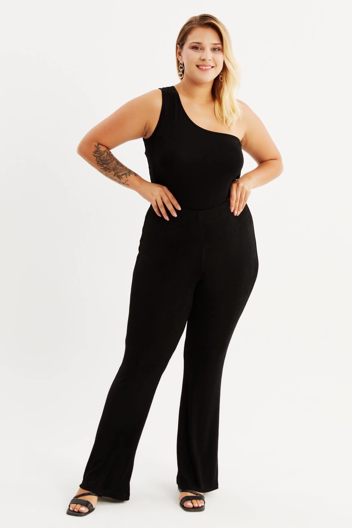 Buzzy Beli Lastikli İspanyol Paça Pantolon