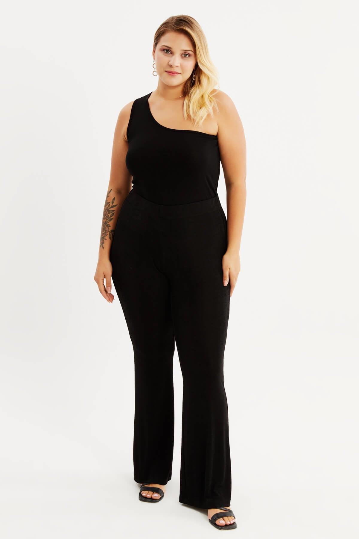 Buzzy Beli Lastikli İspanyol Paça Pantolon