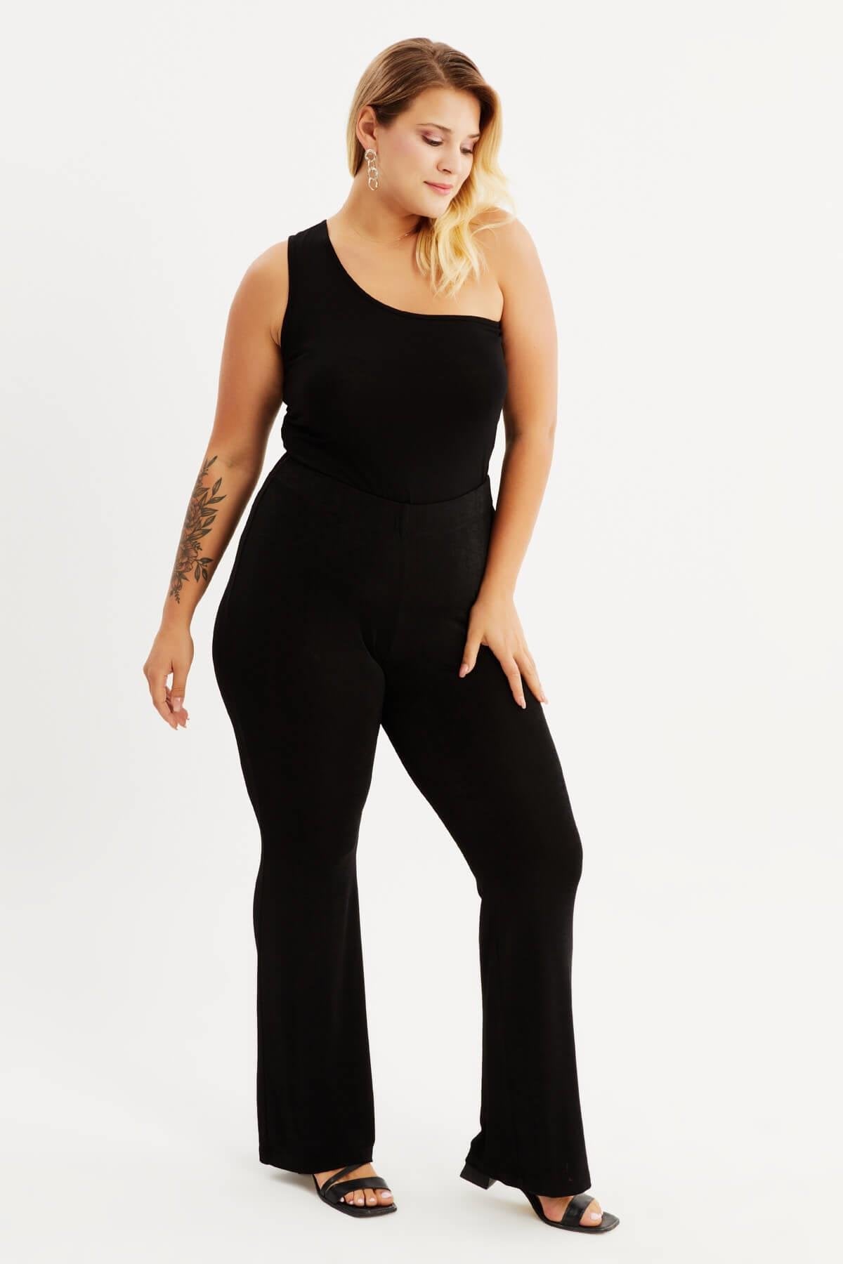 Buzzy Beli Lastikli İspanyol Paça Pantolon