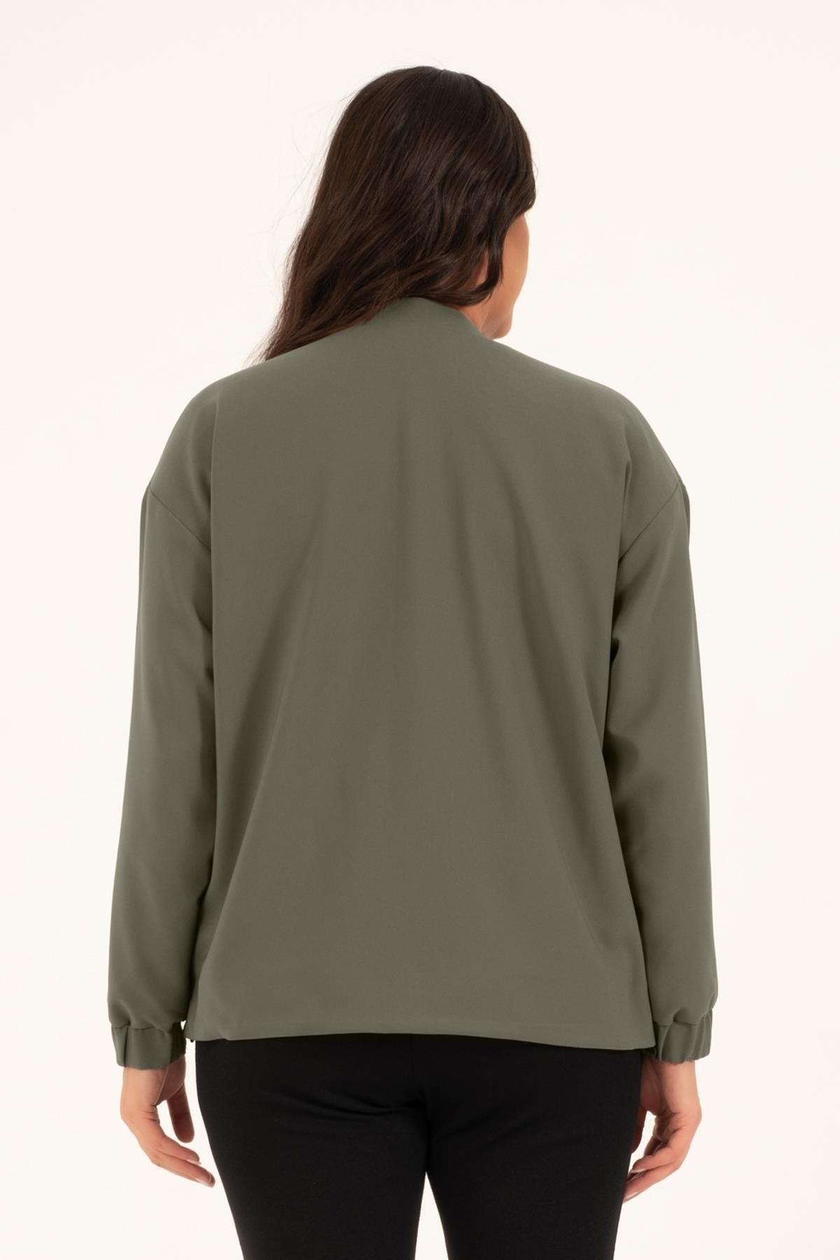 Cep Detaylı Astarlı Stoperli Bomber Ceket