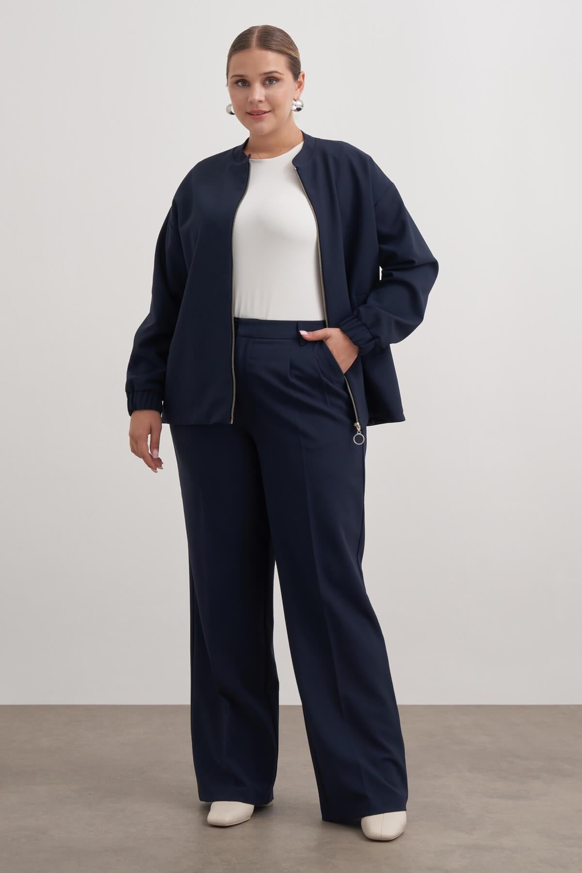 Cep Detaylı Astarlı Stoperli Bomber Ceket