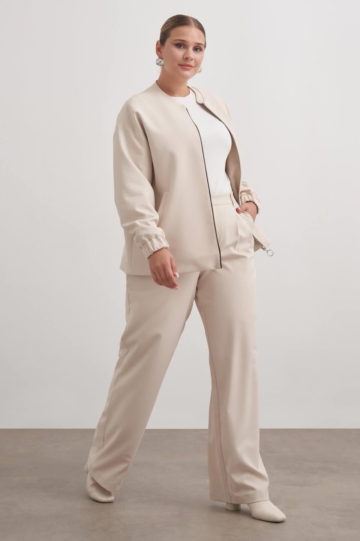 Cep Detaylı Astarlı Stoperli Bomber Ceket