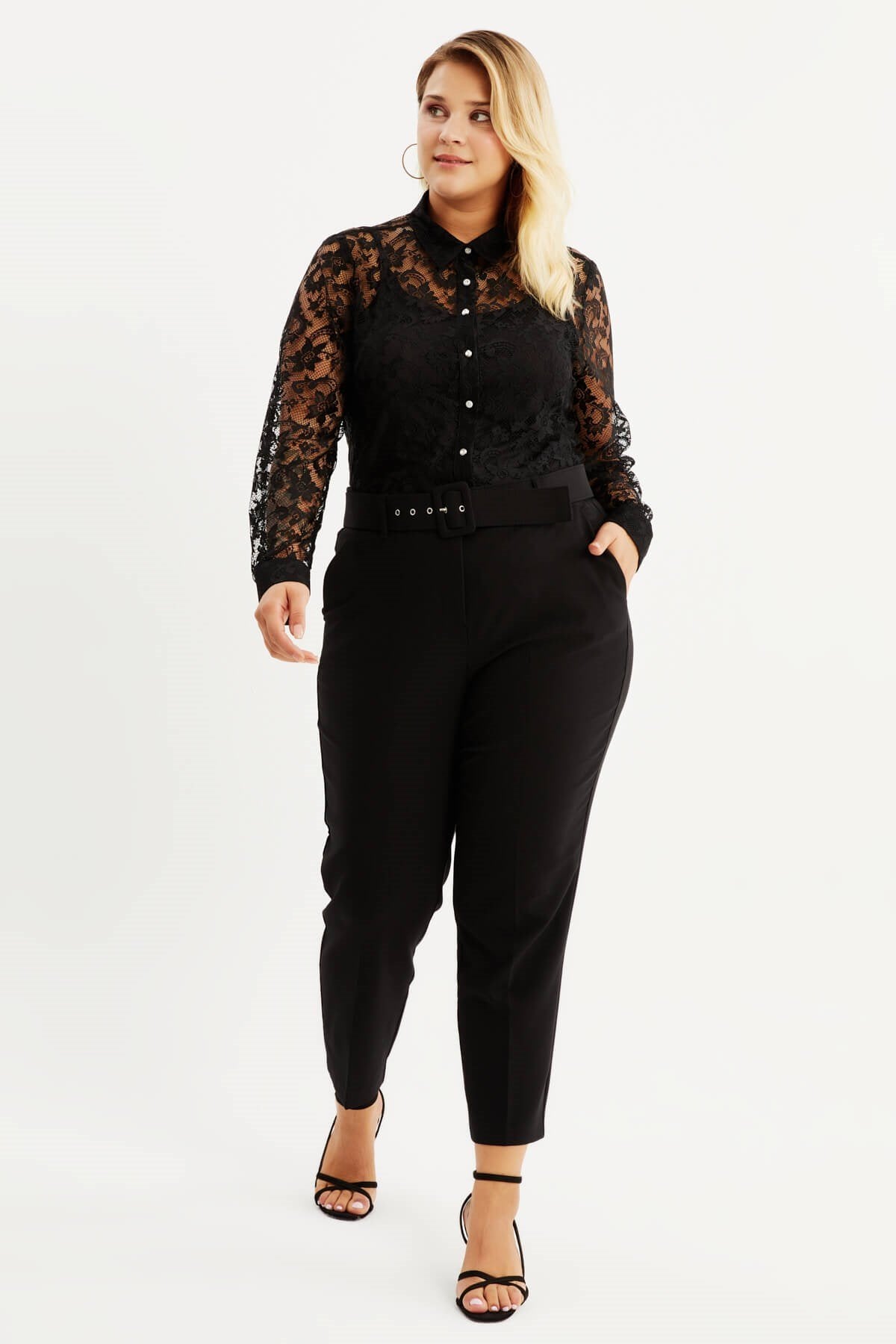 Cep Detaylı Kemerli Klasik Pantolon