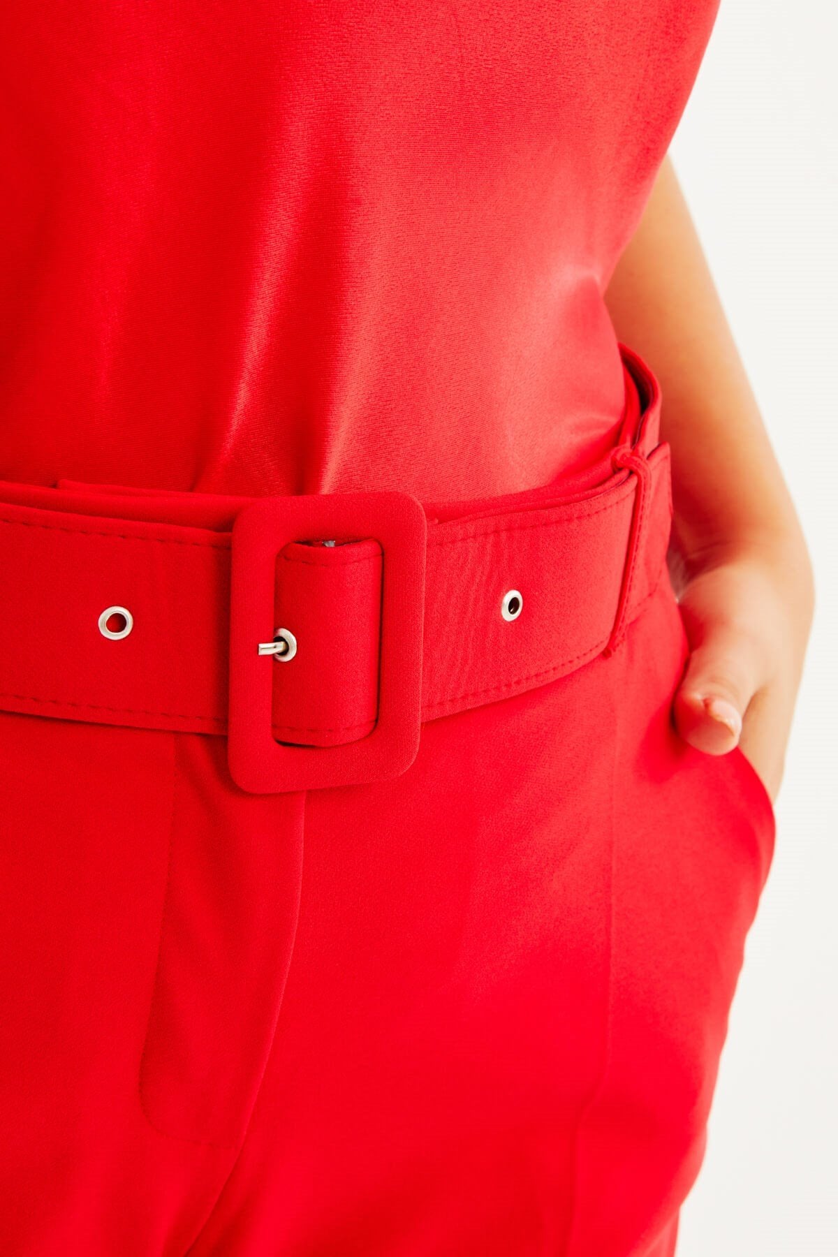 Cep Detaylı Kemerli Klasik Pantolon