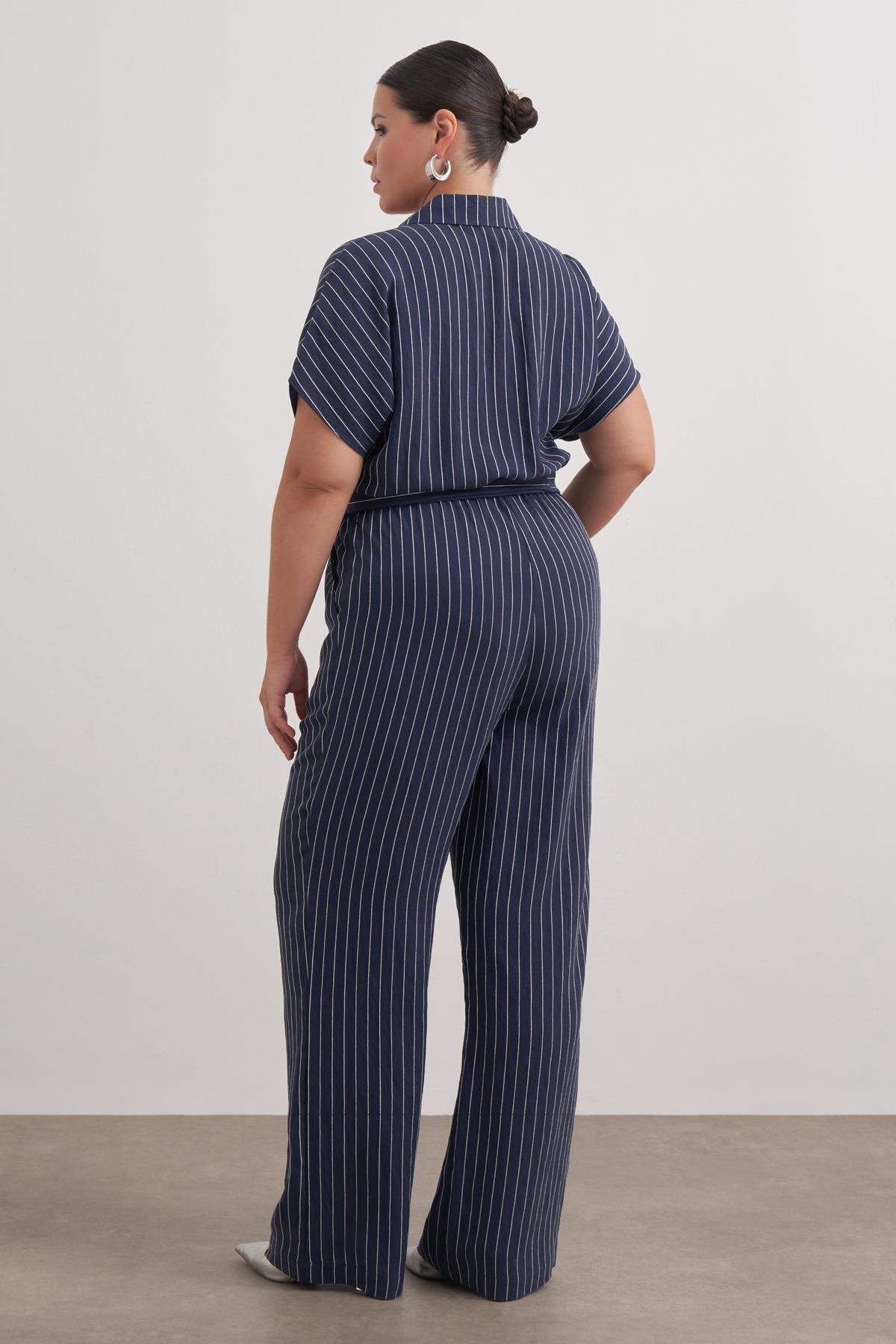 Cep Detaylı Kemerli Tulum