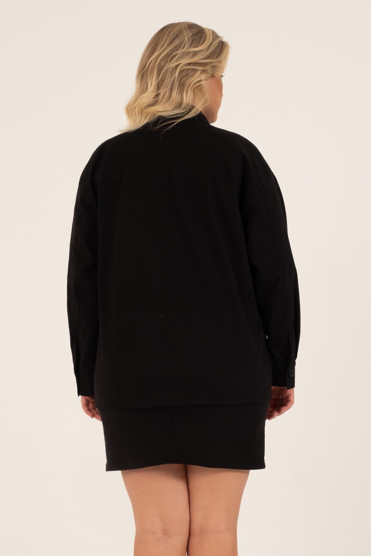 Cep Detaylı Zincirli İnce Ceket