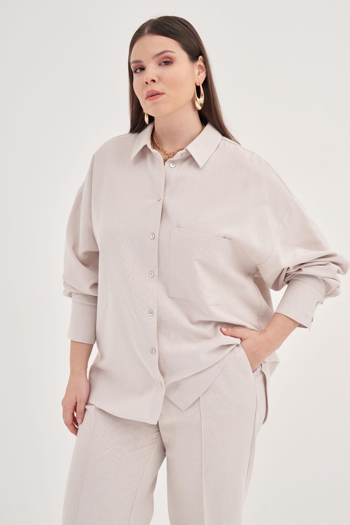 Cepli Keten Gömlek