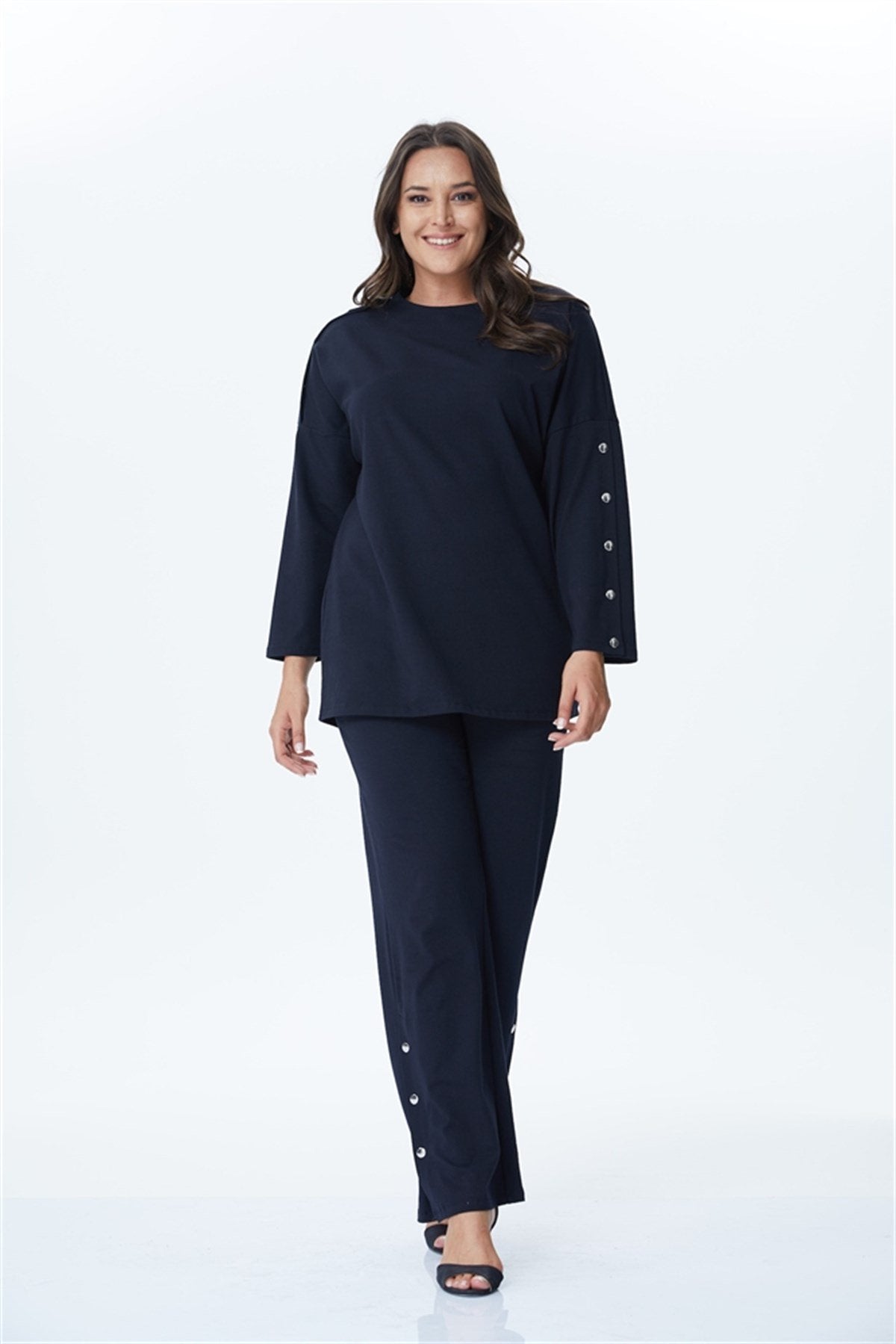 Çıtçıt Detaylı Örme Pantolon