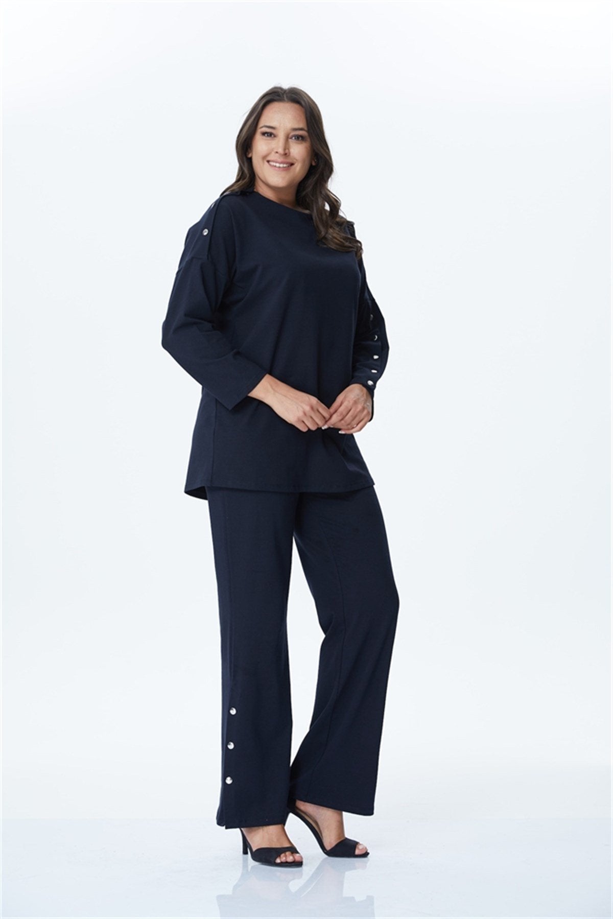 Çıtçıt Detaylı Örme Pantolon