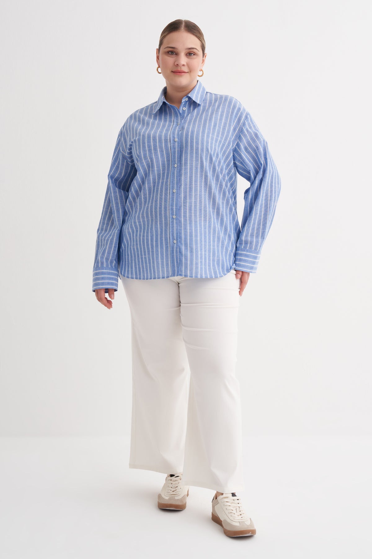 Çizgili Pamuklu Gömlek