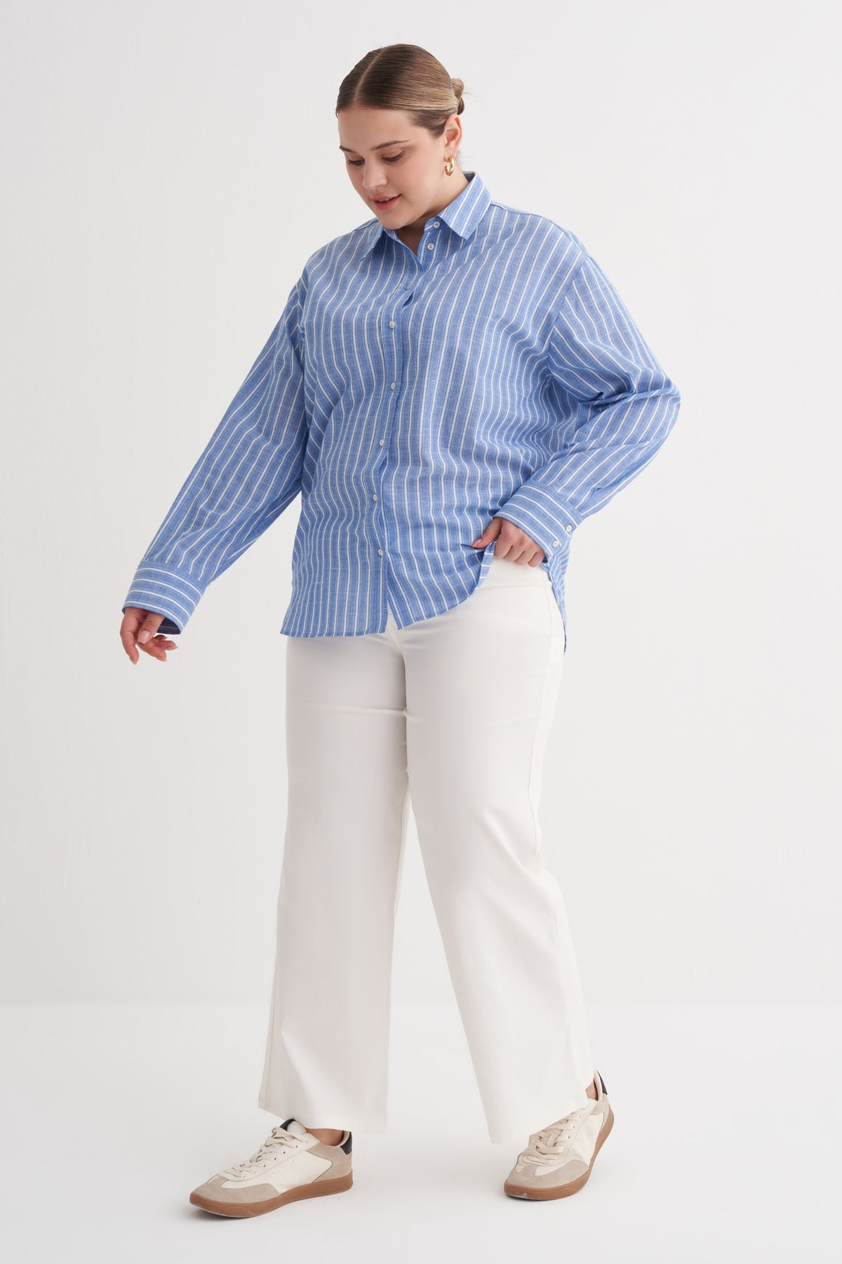 Çizgili Pamuklu Gömlek