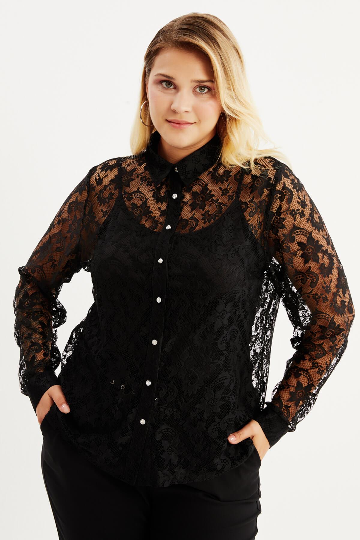 Dantel Detaylı Gömlek
