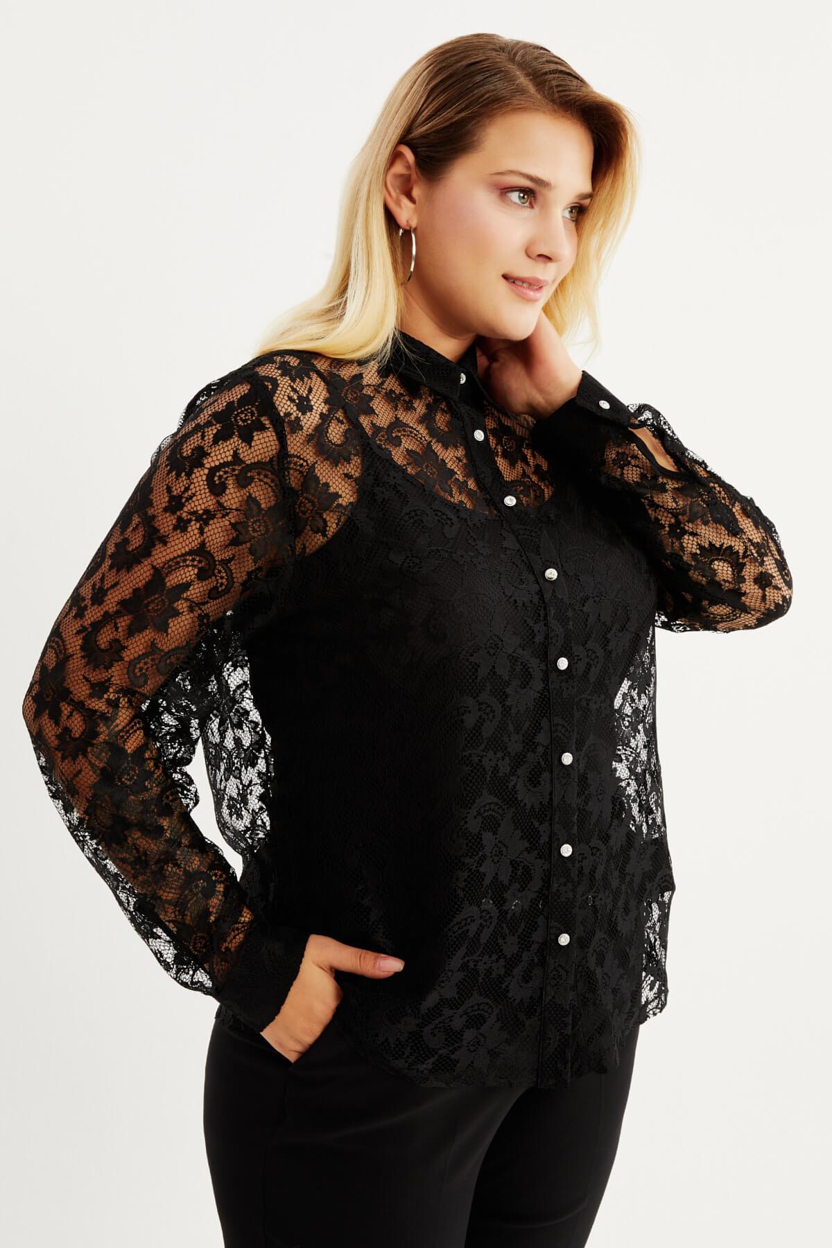 Dantel Detaylı Gömlek