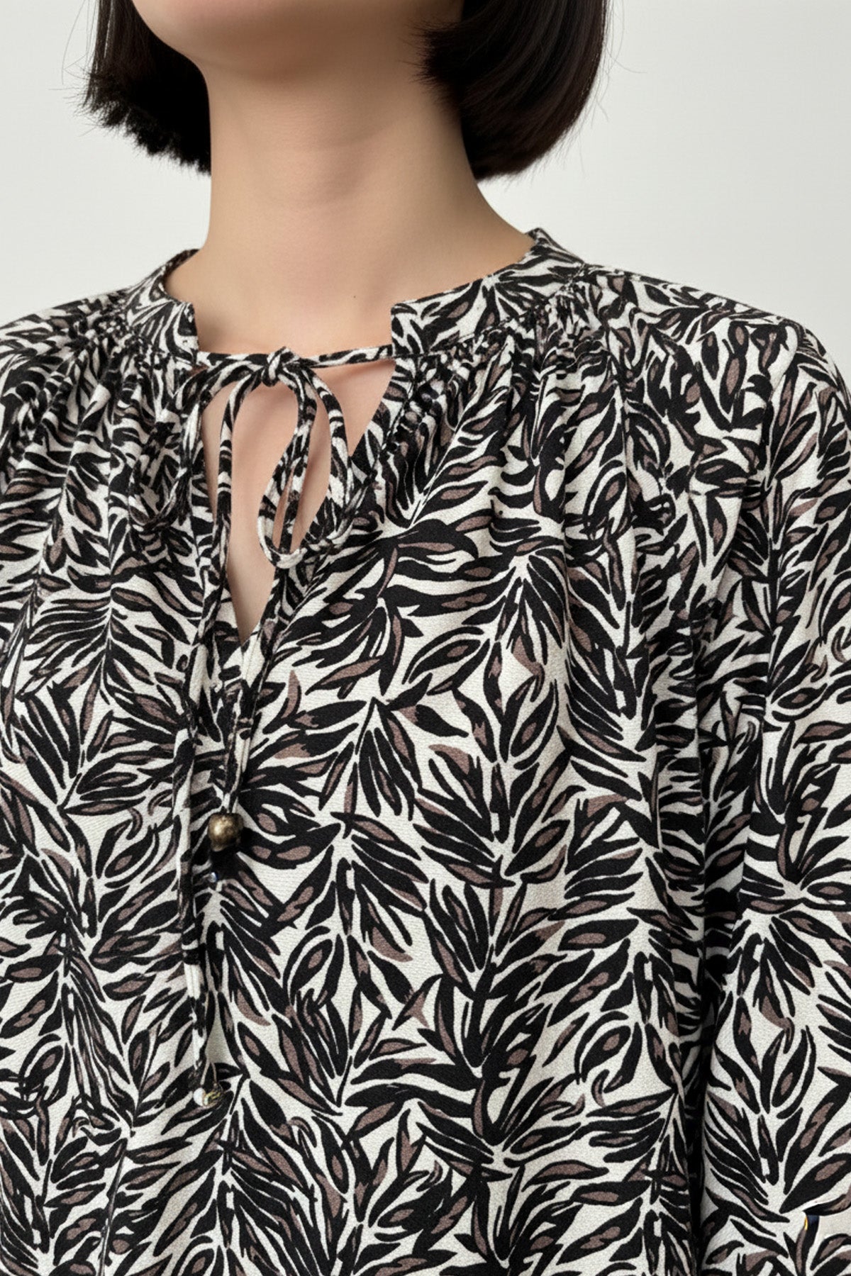 Desenli Bol Kesim Bluz