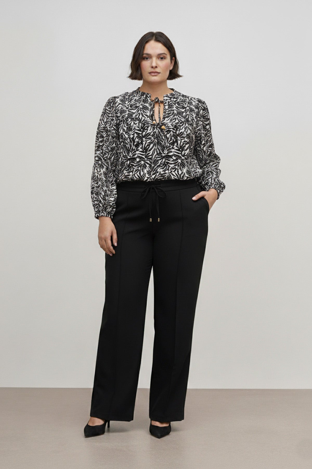 Desenli Bol Kesim Bluz