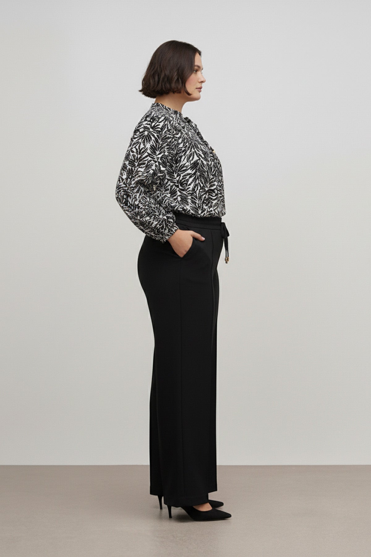 Desenli Bol Kesim Bluz