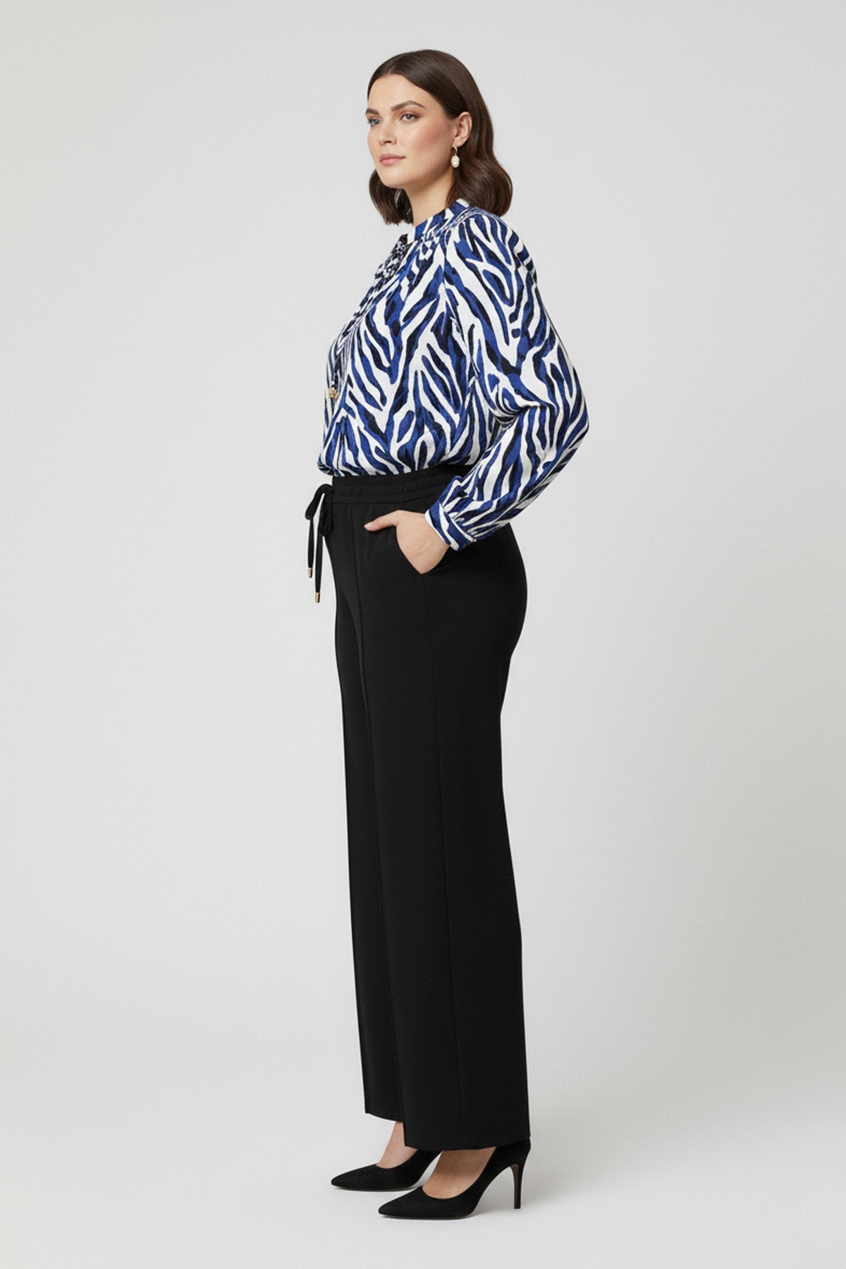 Desenli Bol Kesim Bluz