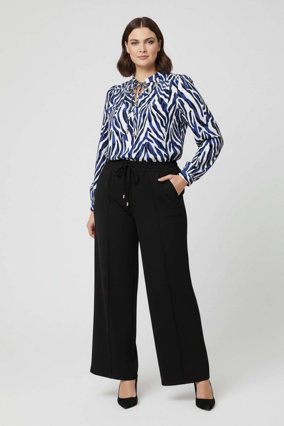 Desenli Bol Kesim Bluz