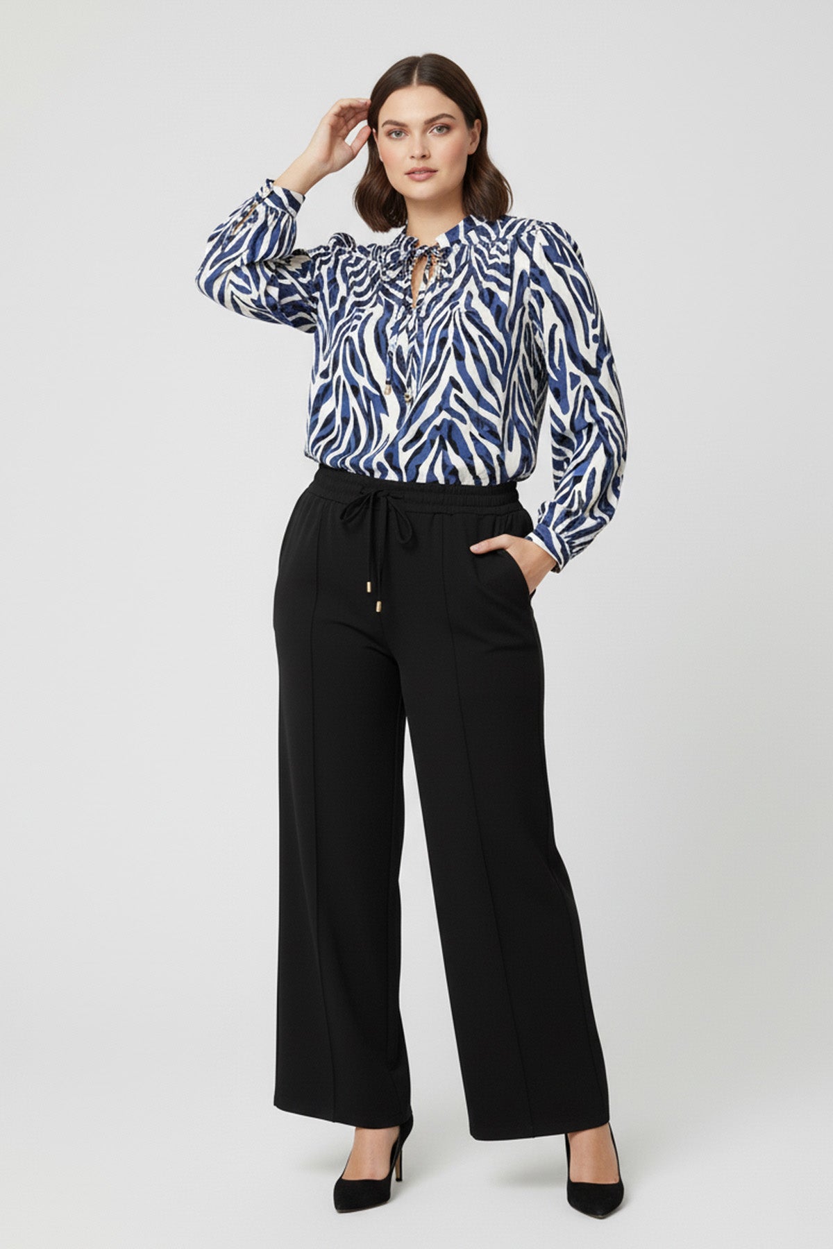 Desenli Bol Kesim Bluz