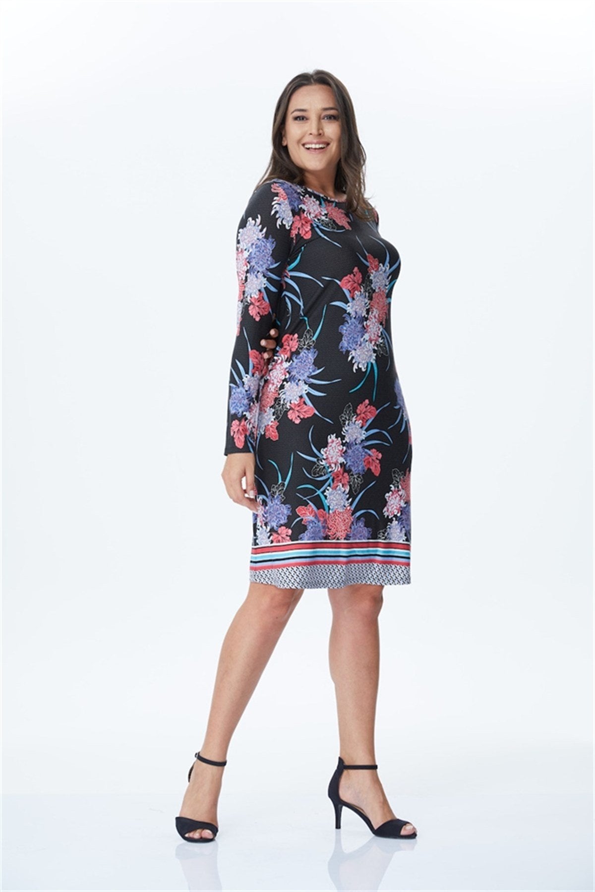 Desenli Örme Elbise