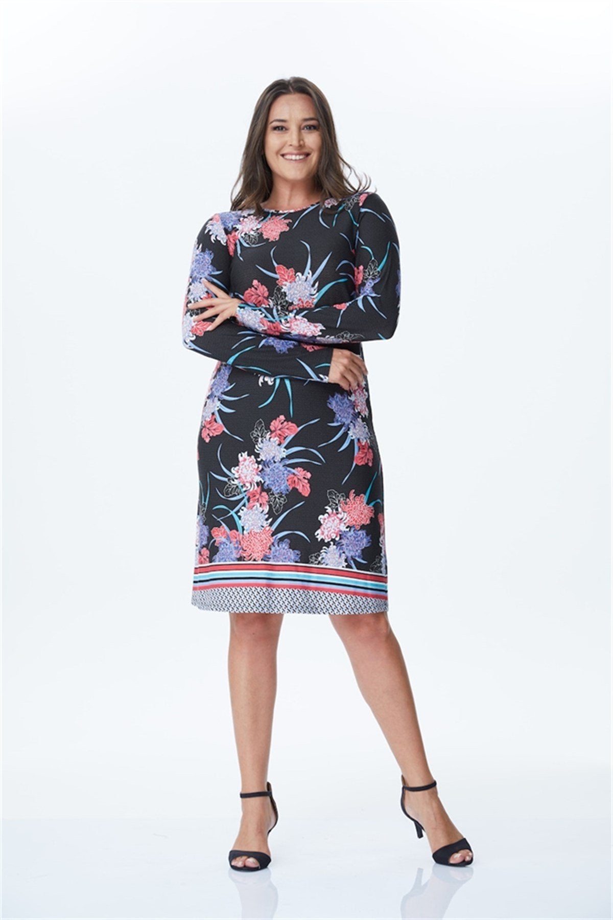 Desenli Örme Elbise