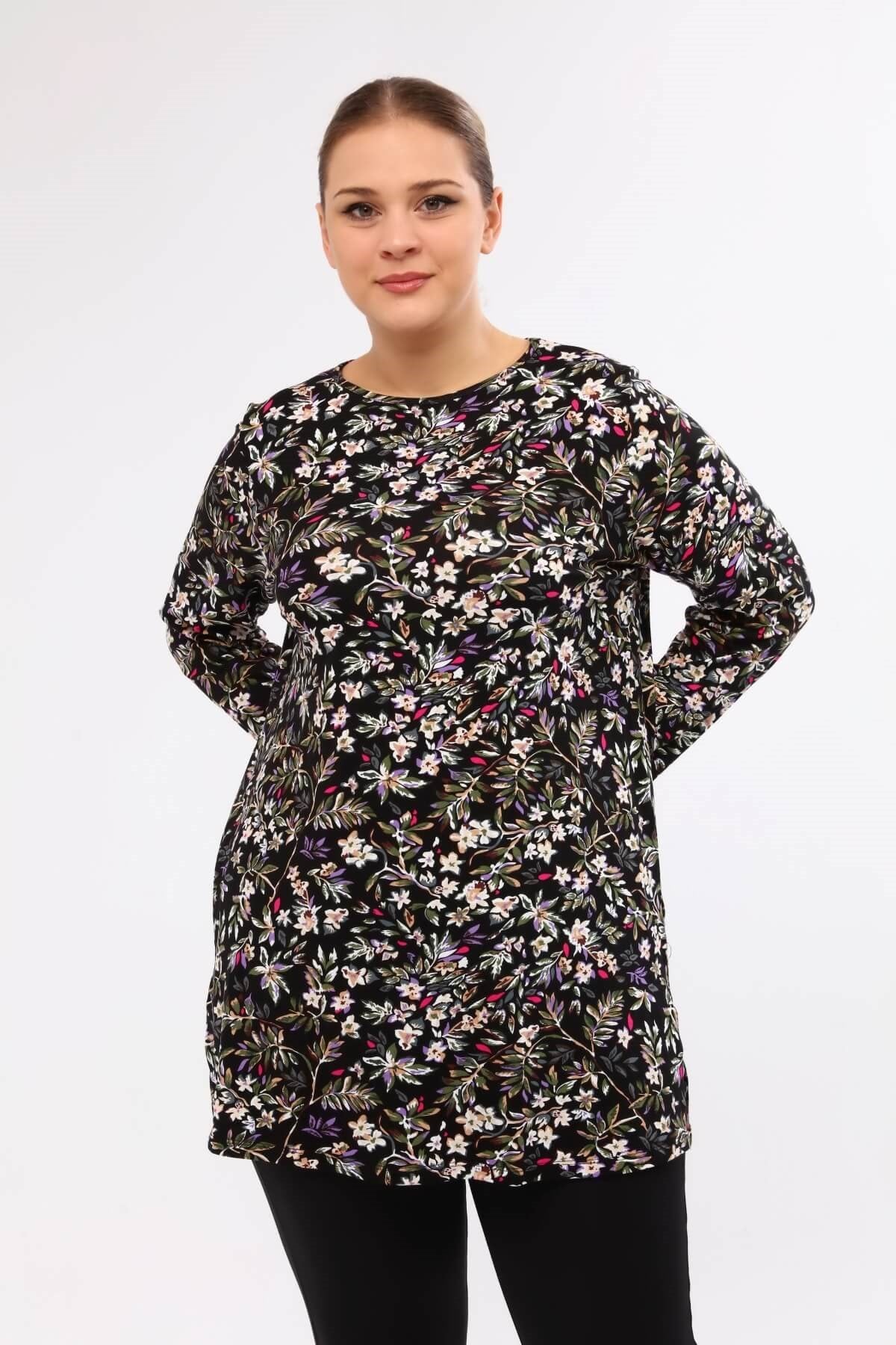 Desenli Penye Tunik Takım