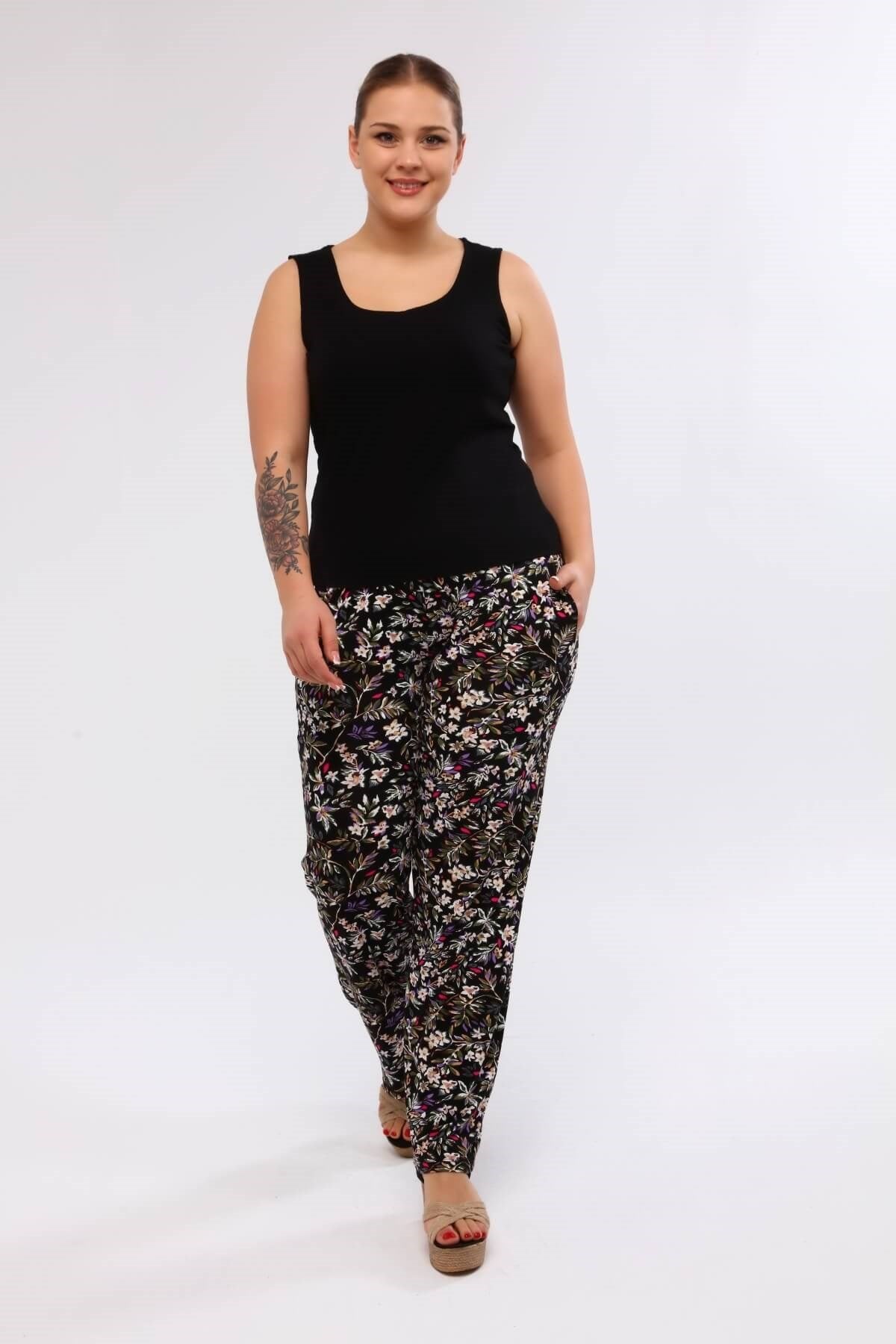 Desenli Penye Tunik Takım