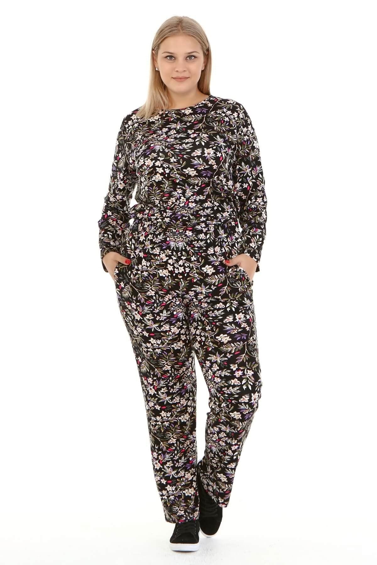 Desenli Penye Tunik Takım