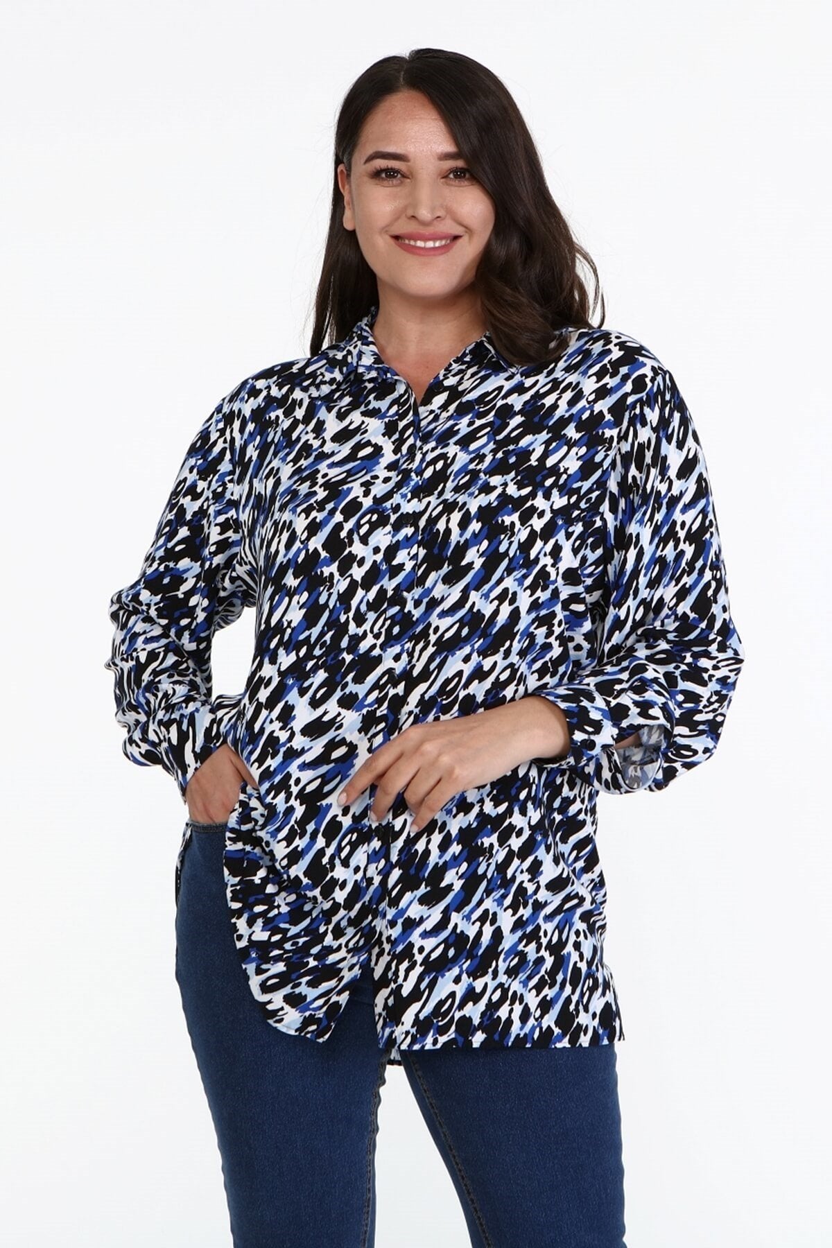 Desenli Uzun Kollu Gömlek