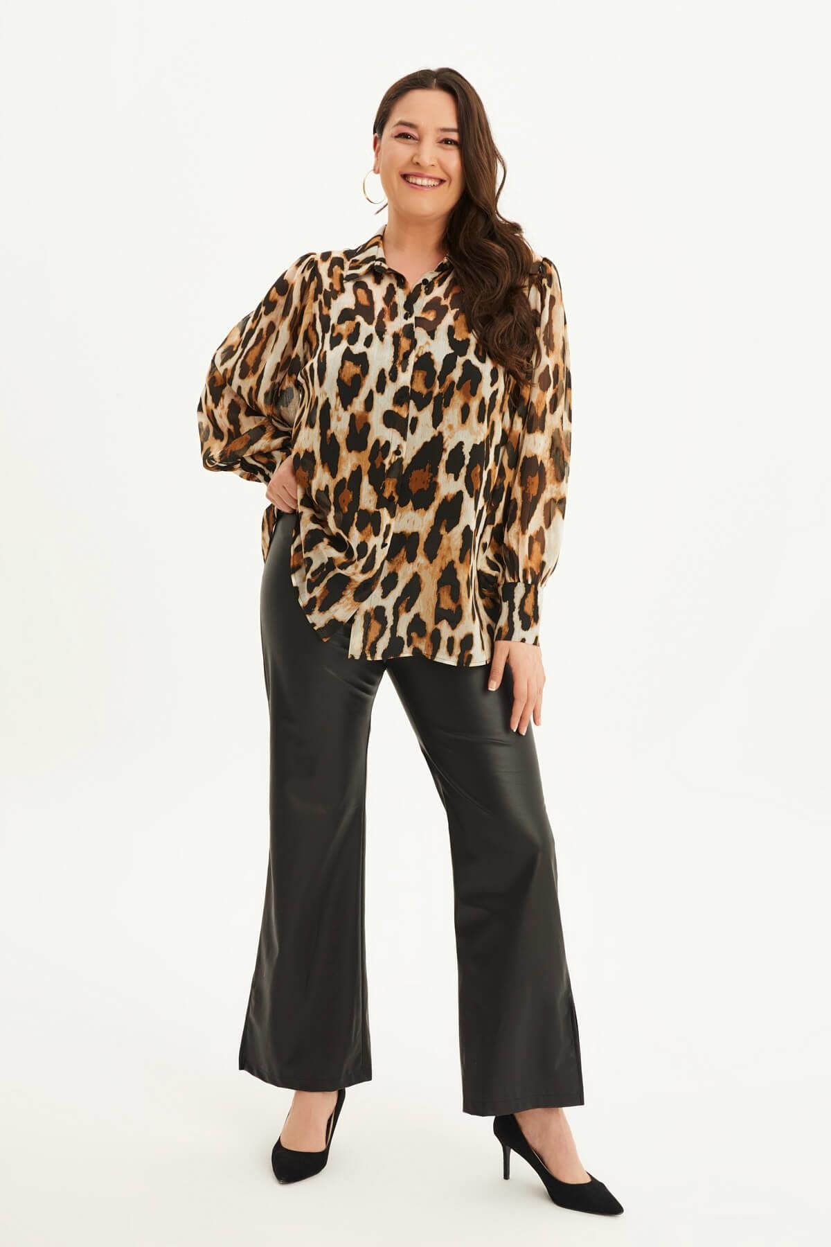 Dökümlü Şifon Gömlek