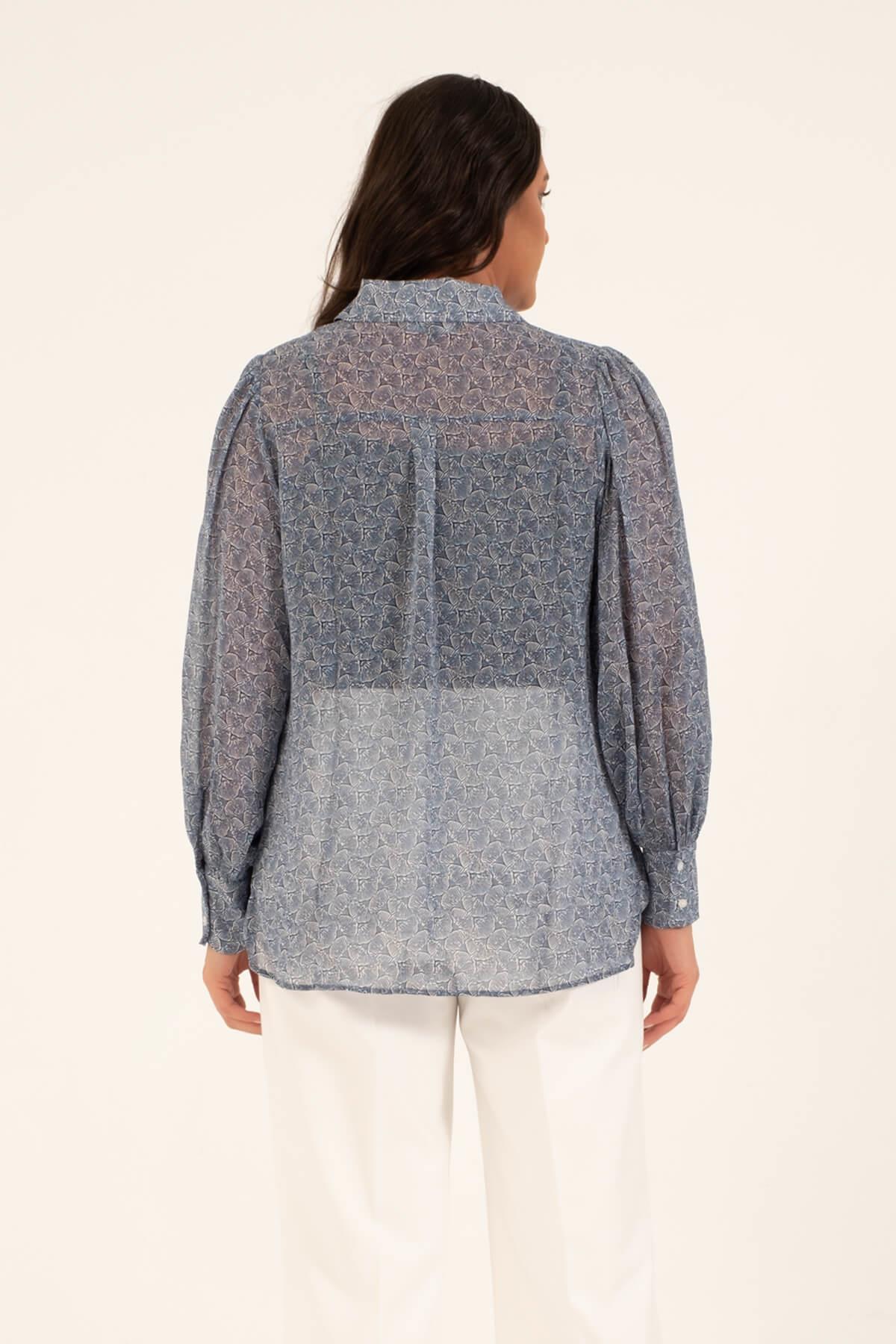 Dökümlü Şifon Gömlek