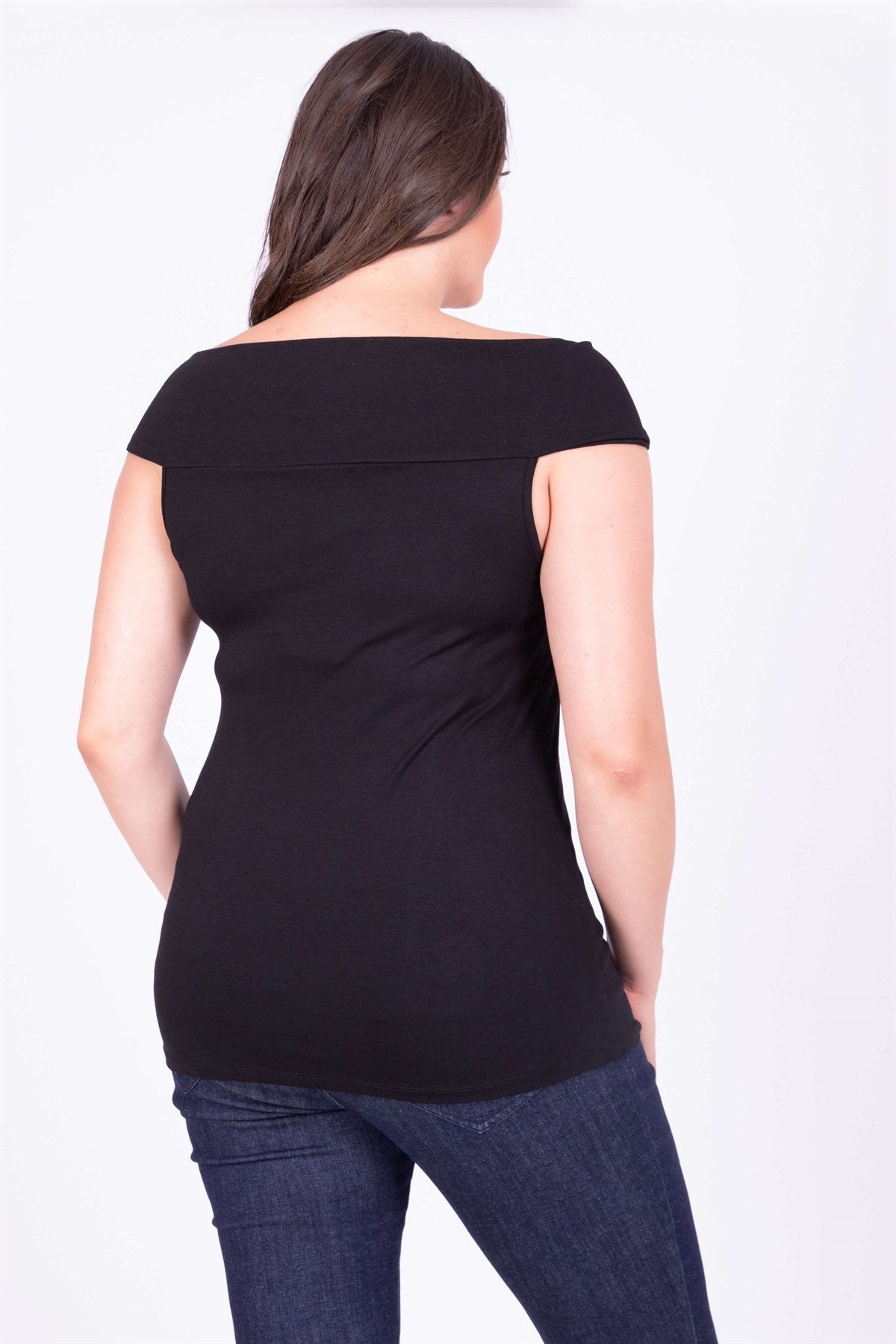 Düğümlü Karmen Yaka Tişört