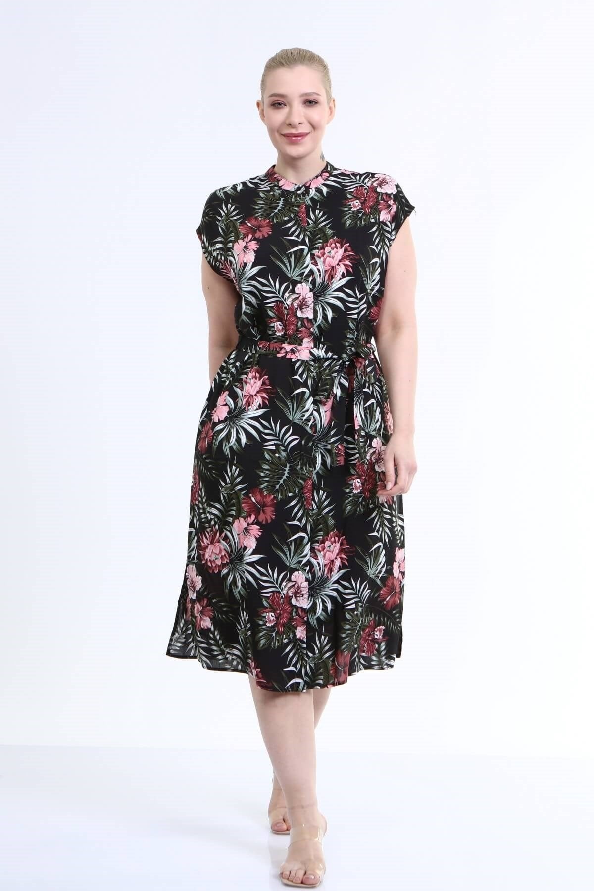 Düşük Kol Gömlek Elbise