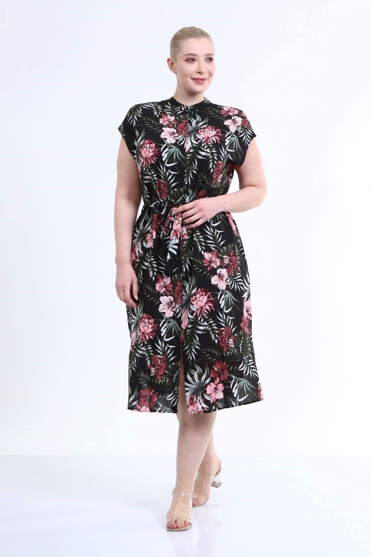 Düşük Kol Gömlek Elbise